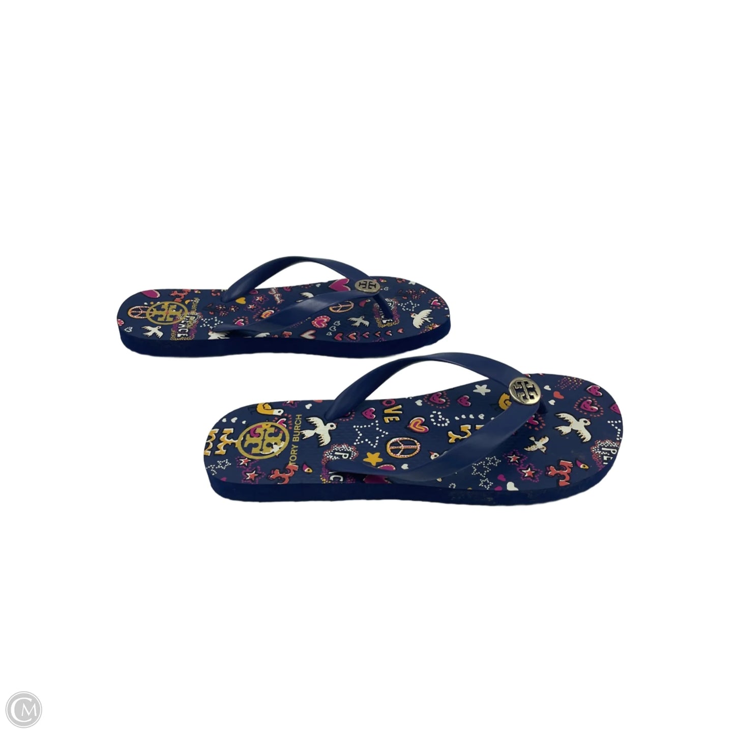 Sandals Designer By Tory Burch In Navy, Size: 9