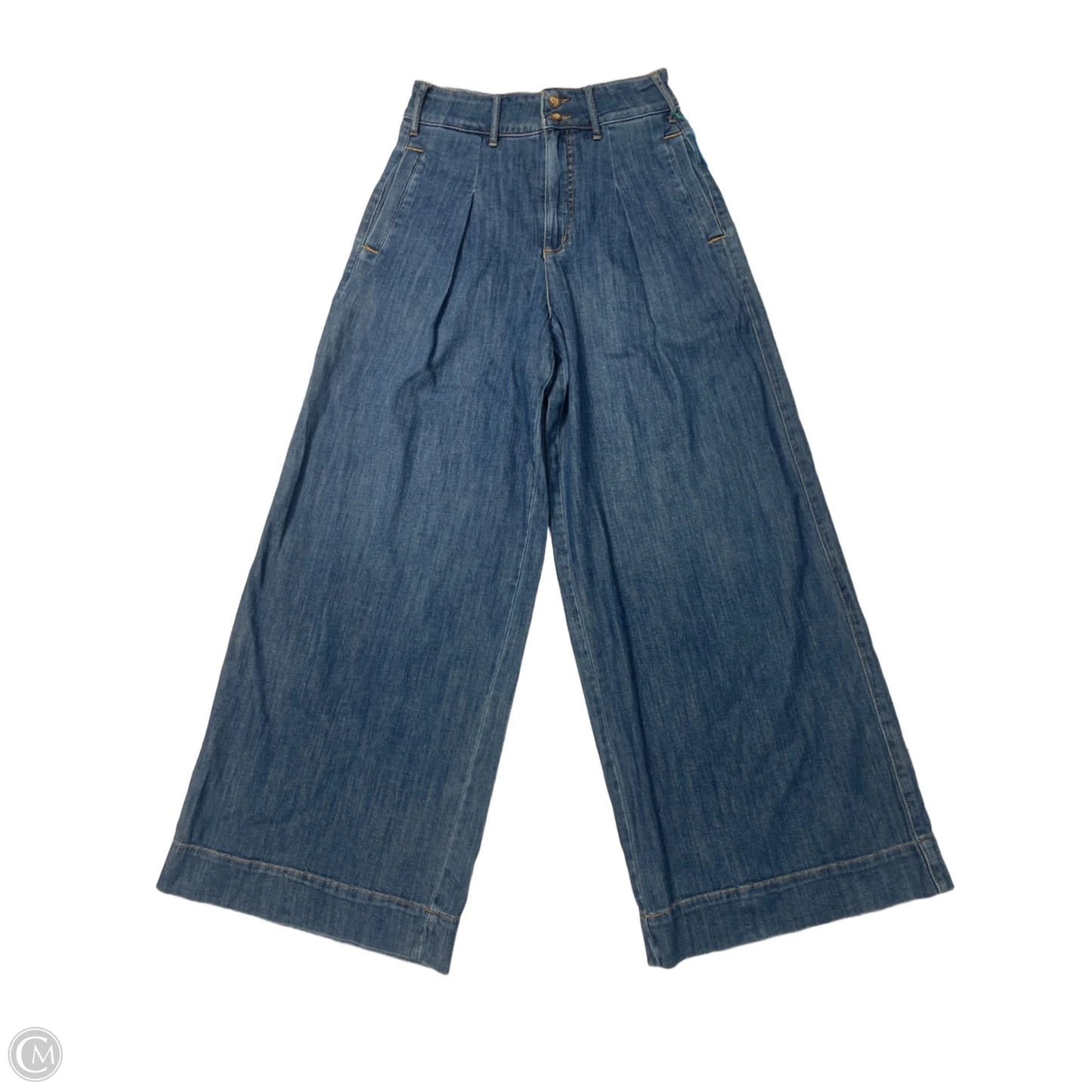 Jeans Wide Leg By Anthropologie In Blue Denim, Size: 6