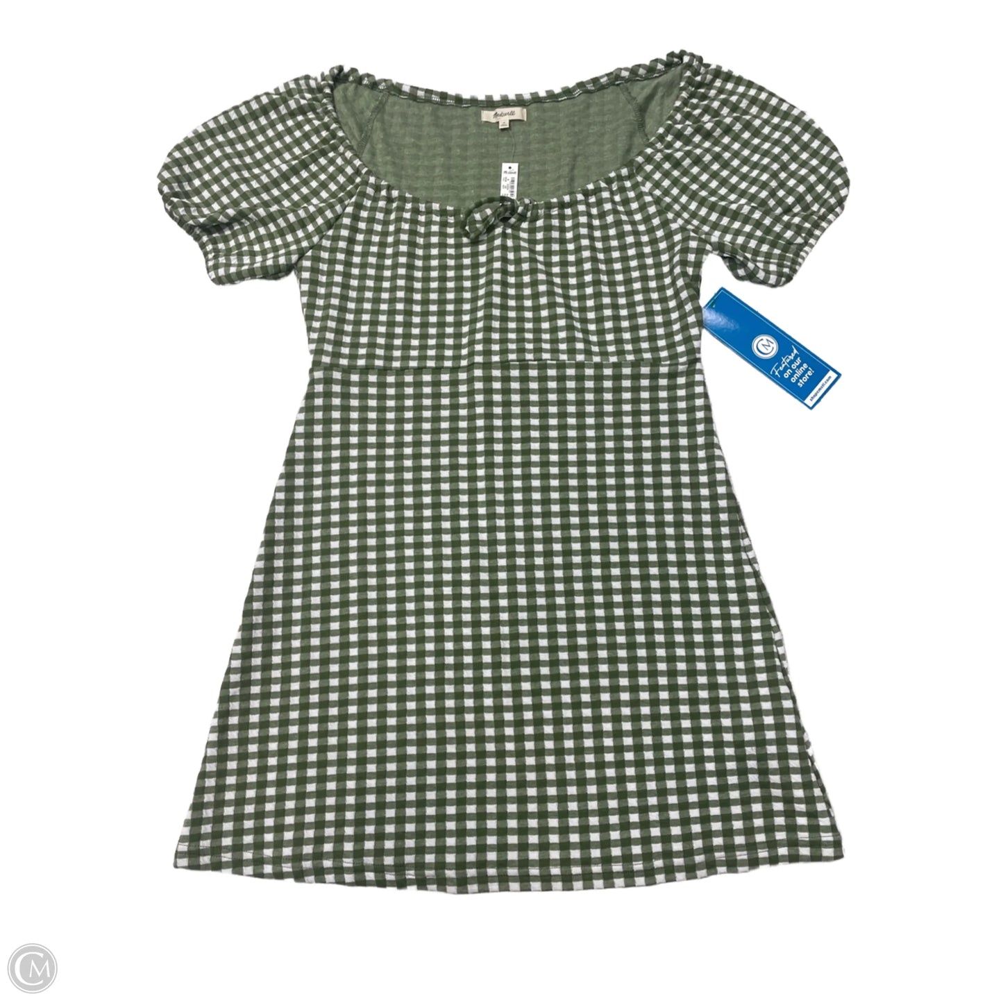 Dress Casual Short By Madewell In Green & White, Size: M