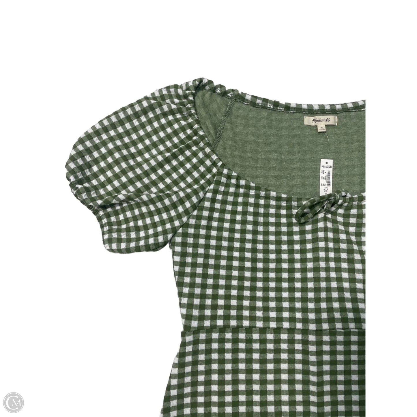 Dress Casual Short By Madewell In Green & White, Size: M