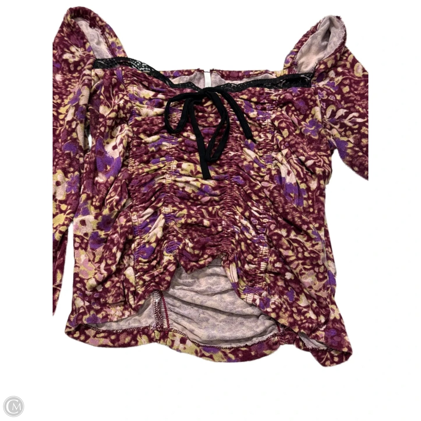 Top Long Sleeve By Free People In Maroon, Size: M