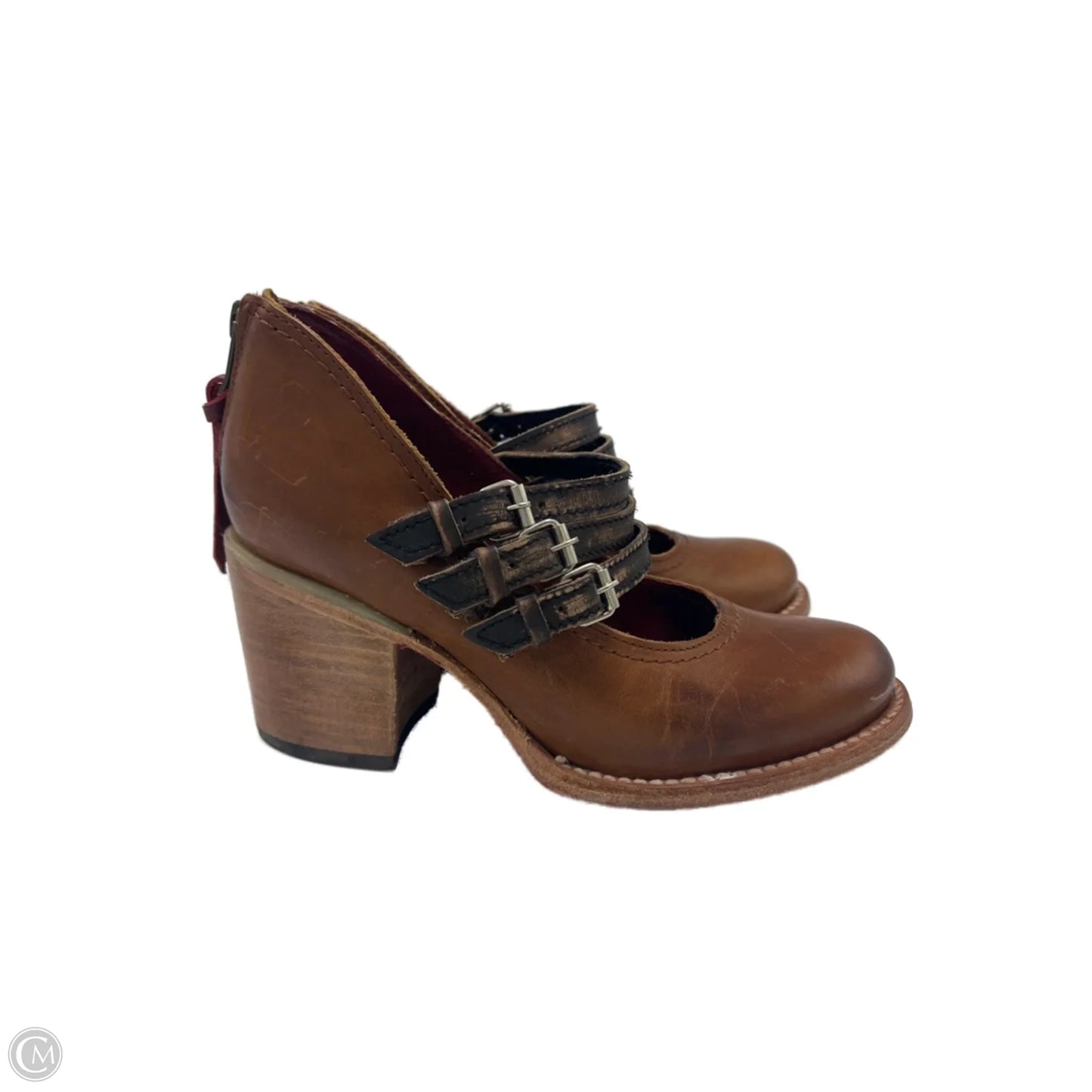 Shoes Heels Block By Freebird In Brown, Size: 5