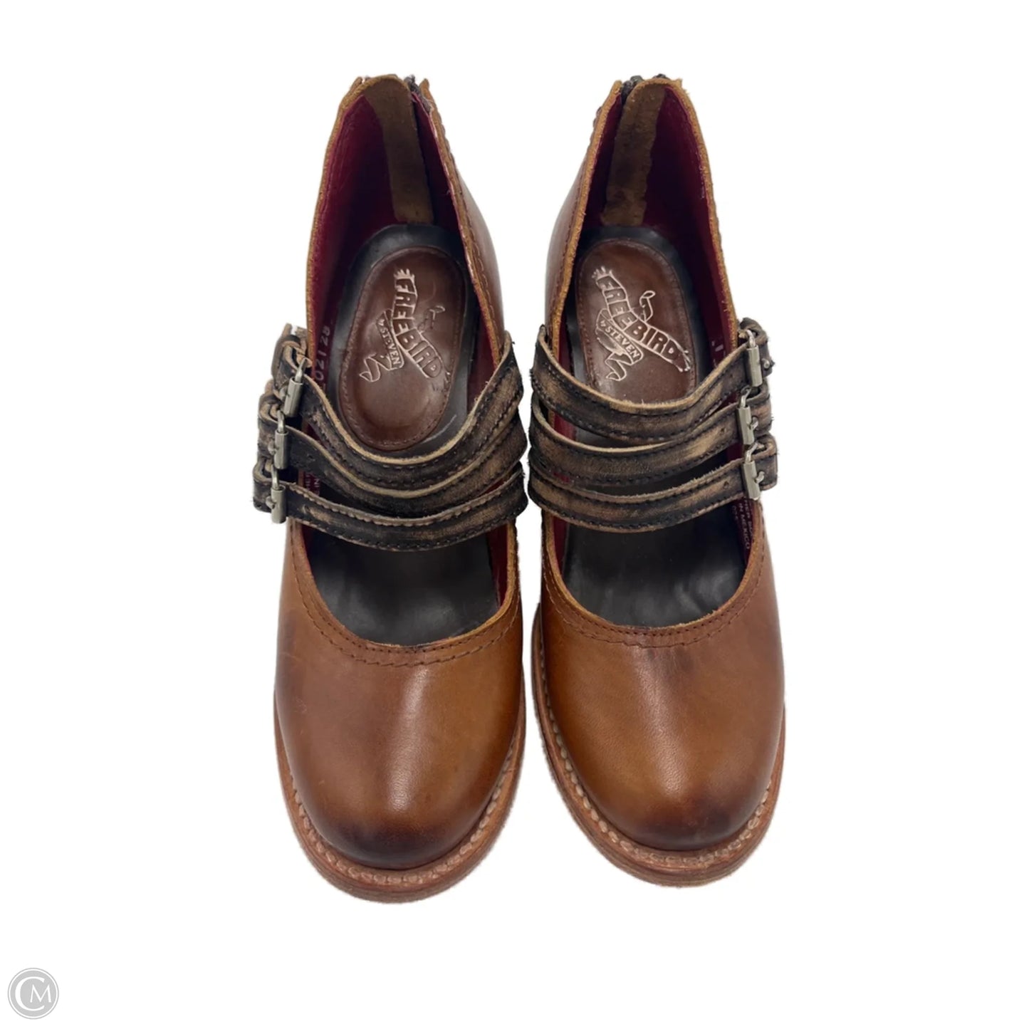 Shoes Heels Block By Freebird In Brown, Size: 5