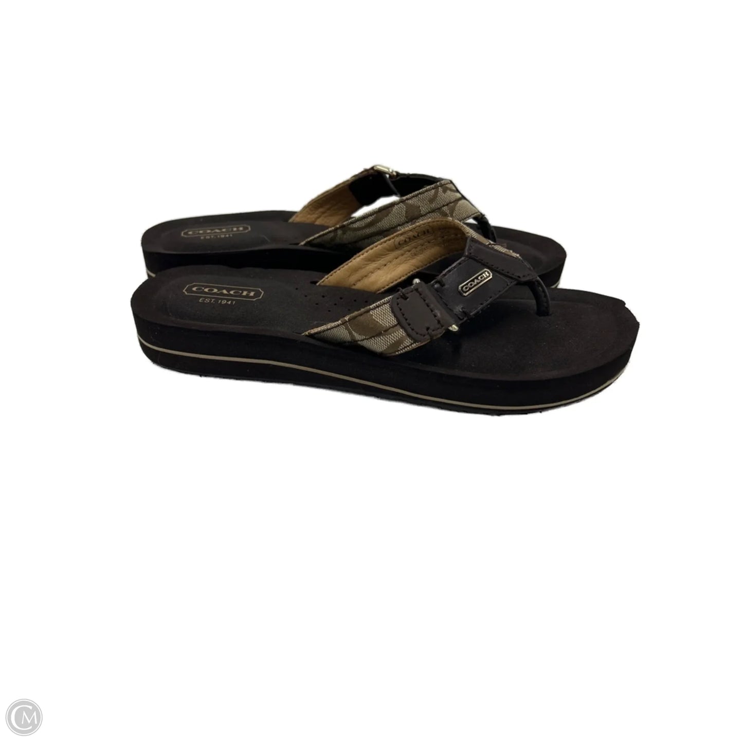 Sandals Designer By Coach In Bronze, Size: 7.5