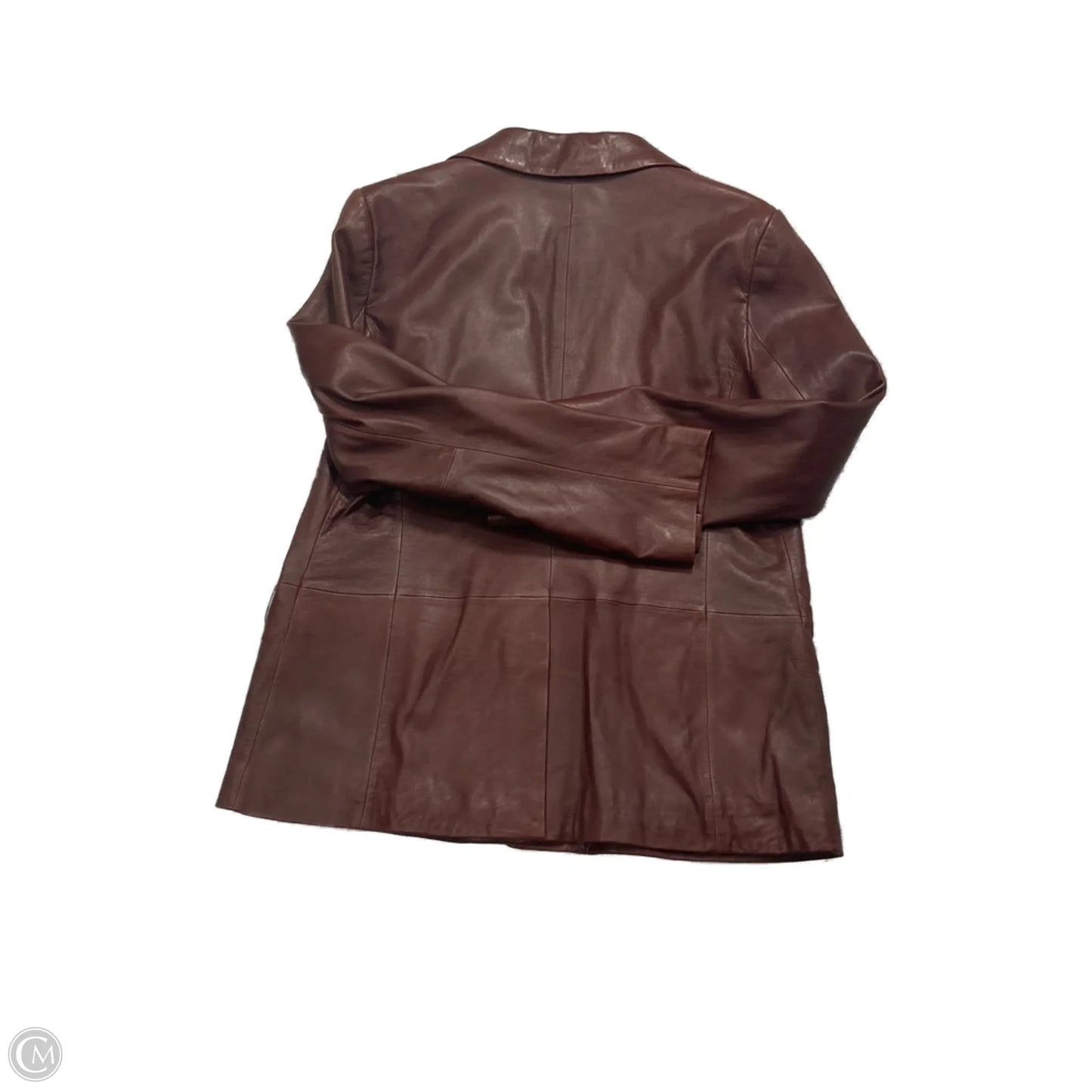 Leather Blazer Designer By Coach In Brown, Size: L