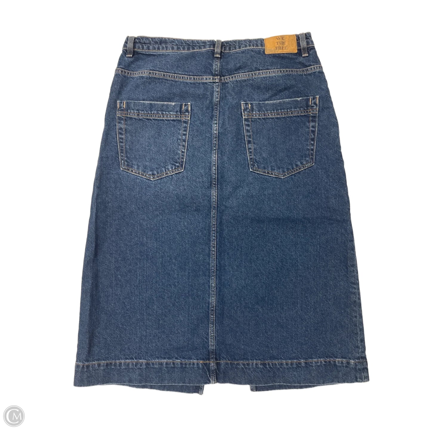 Skirt Midi By Free People In Blue Denim, Size: 12