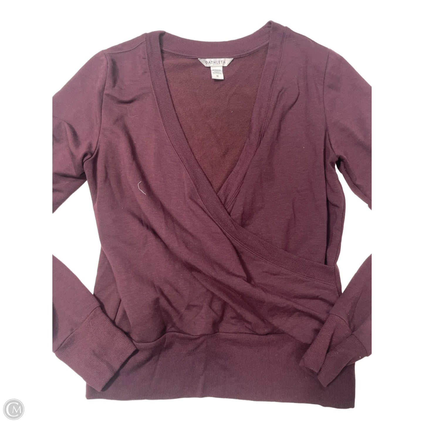 Top Long Sleeve By Athleta In Maroon, Size: M