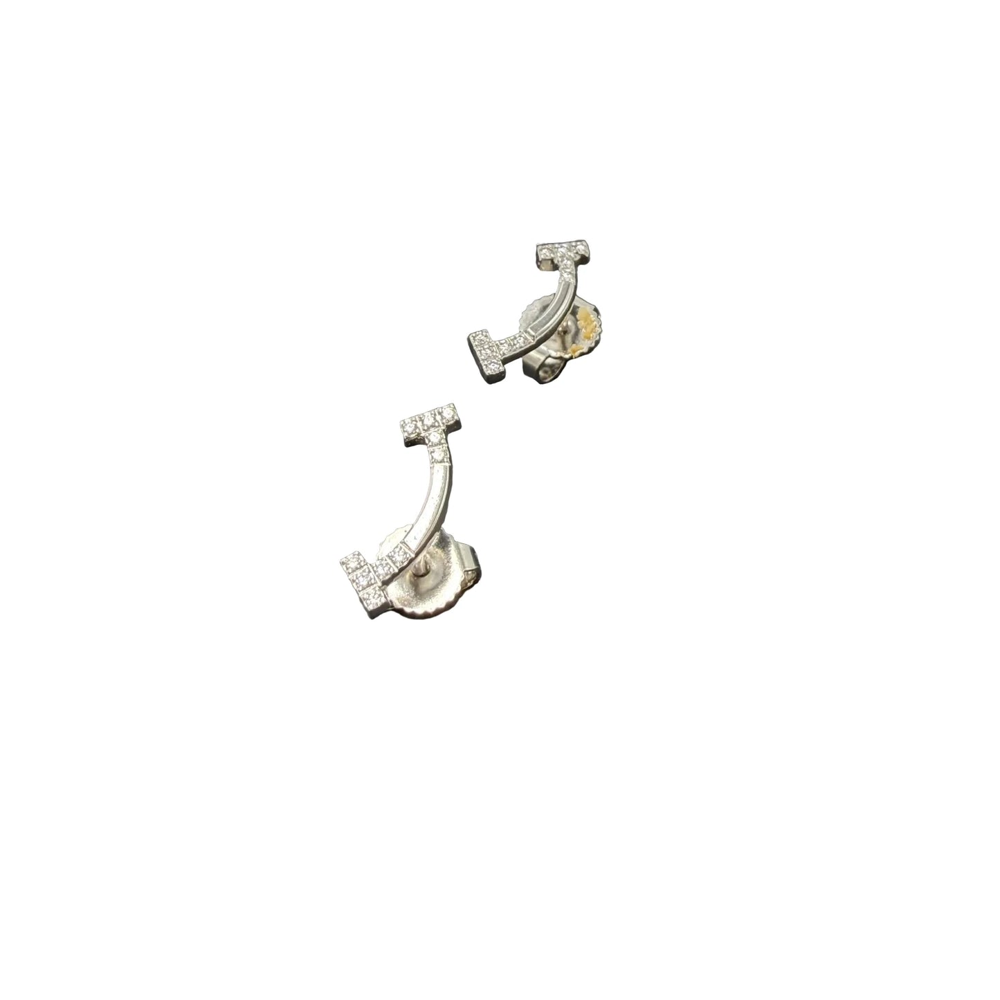 Tiffany & Company 18K T Smile Diamond Mini Luxury Earrings