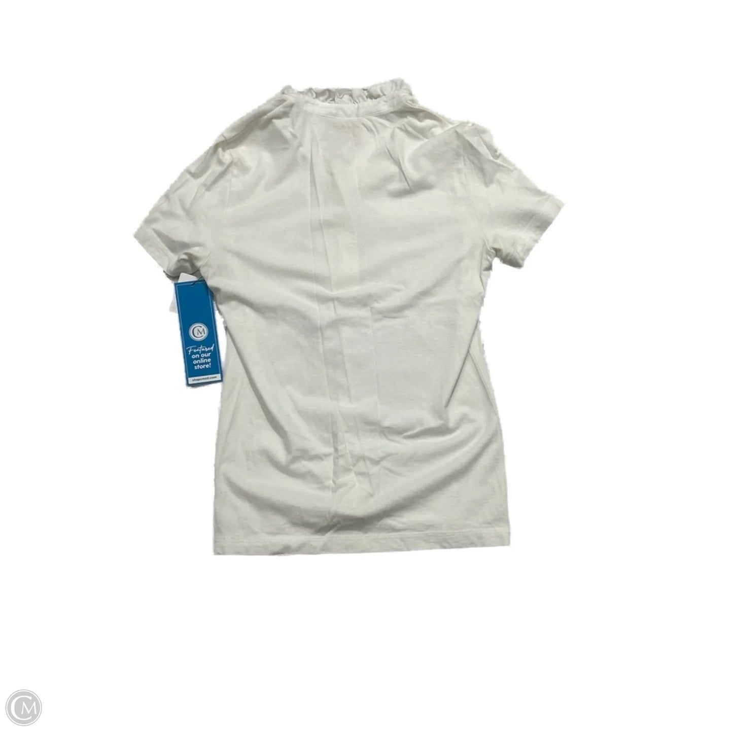 Top Short Sleeve Designer By Tory Burch In White, Size: L