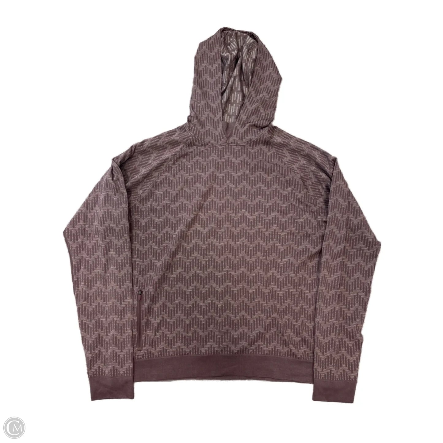 Athletic Top Long Sleeve Hoodie By Lululemon In Purple, Size: Xl