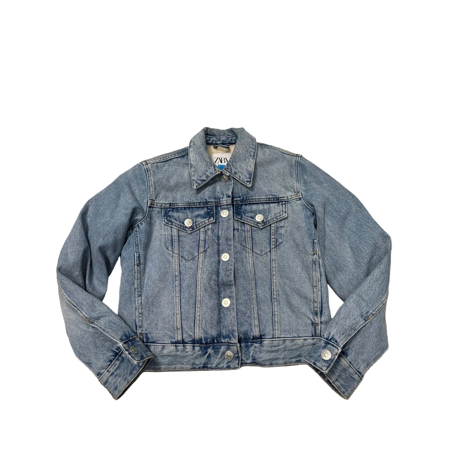 Jacket Denim By Zara In Blue Denim, Size: Xs