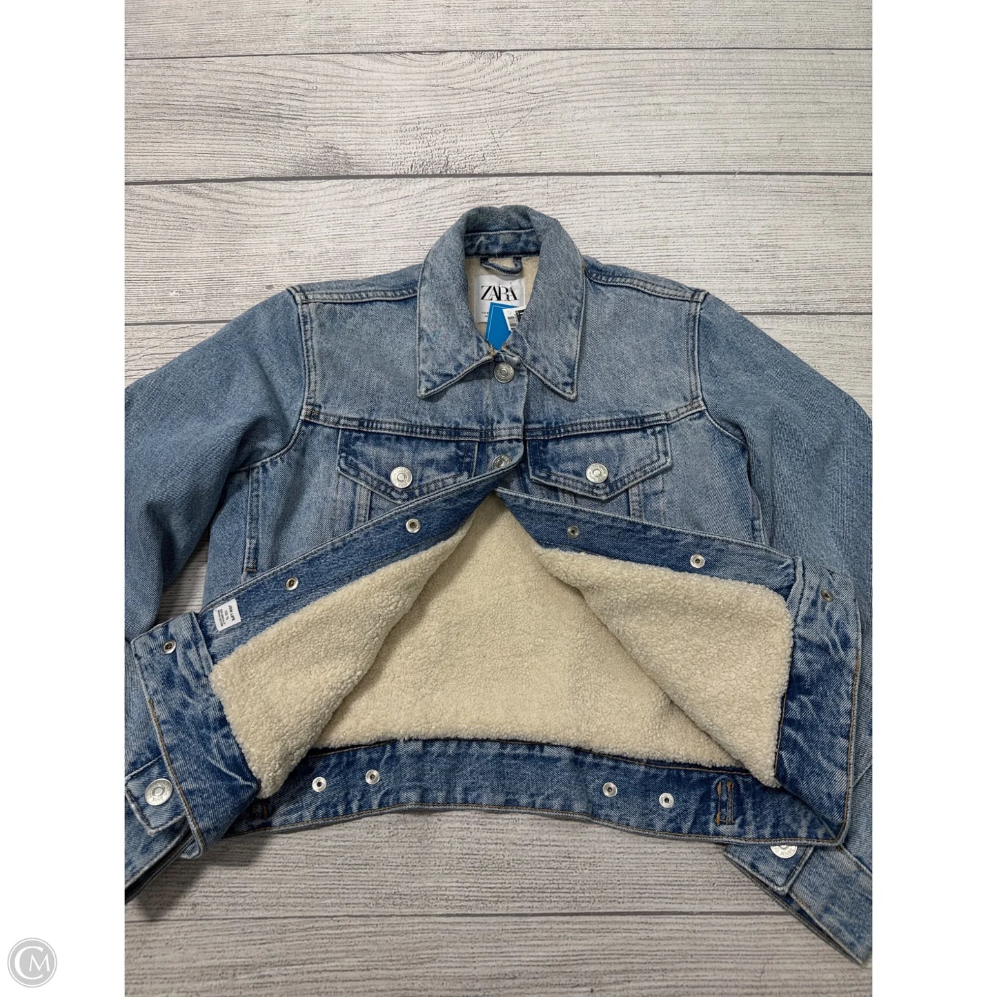 Jacket Denim By Zara In Blue Denim, Size: Xs