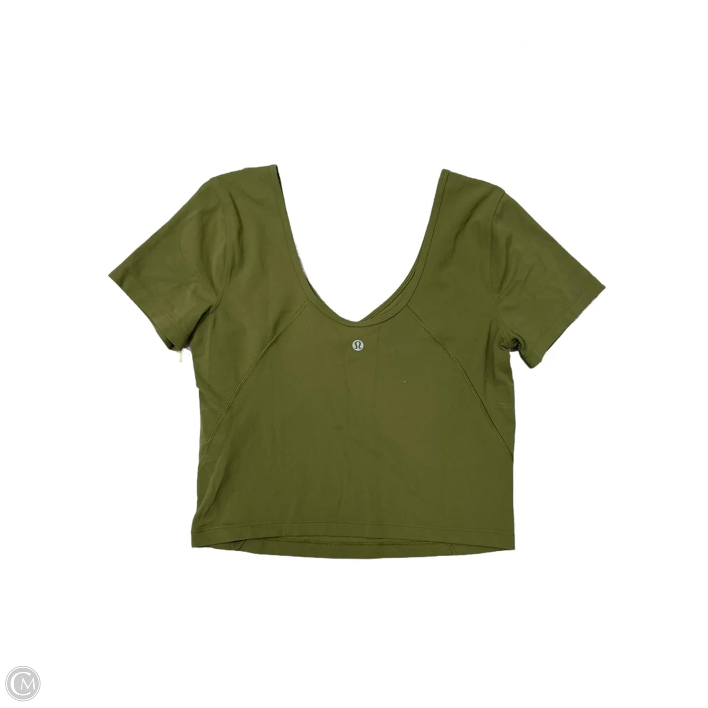 Athletic Top Short Sleeve By Lululemon In Green, Size: L