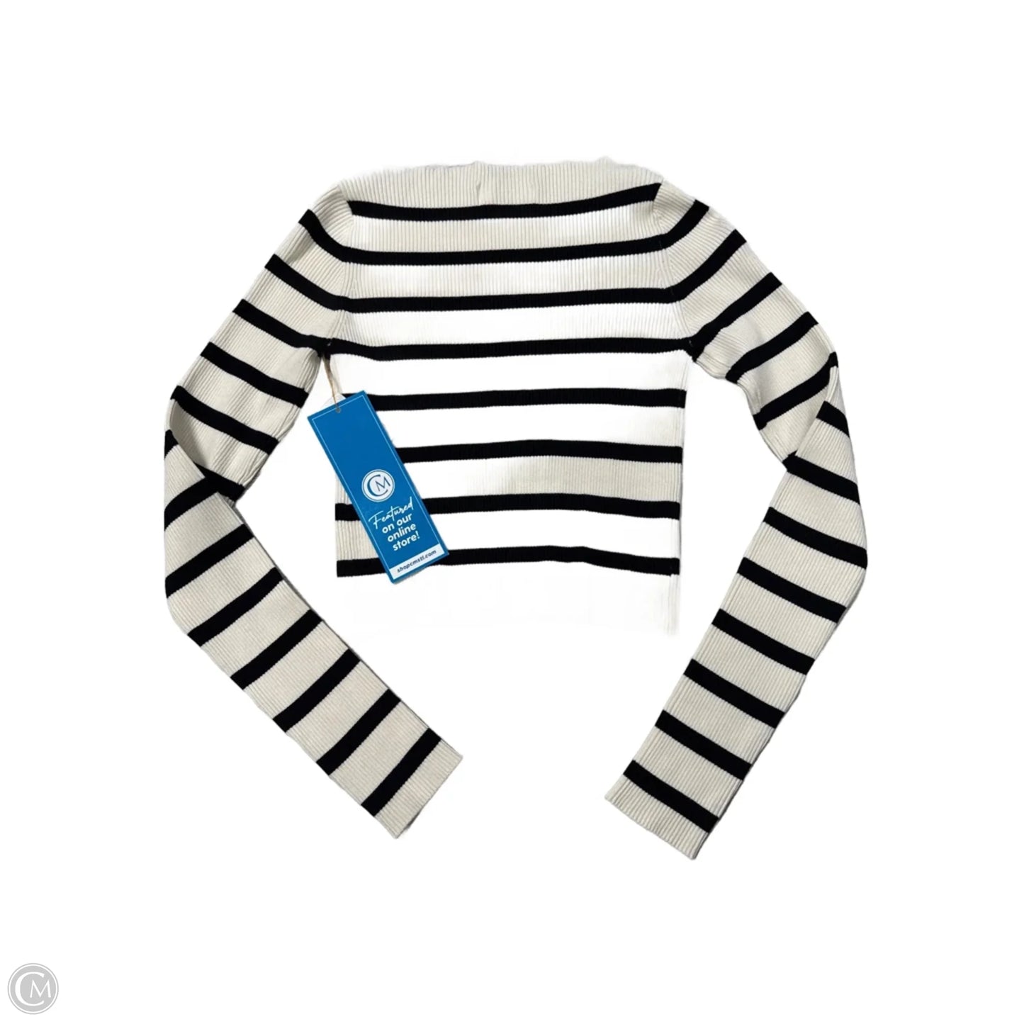 Top Long Sleeve By Double Zero In Striped Pattern, Size: M