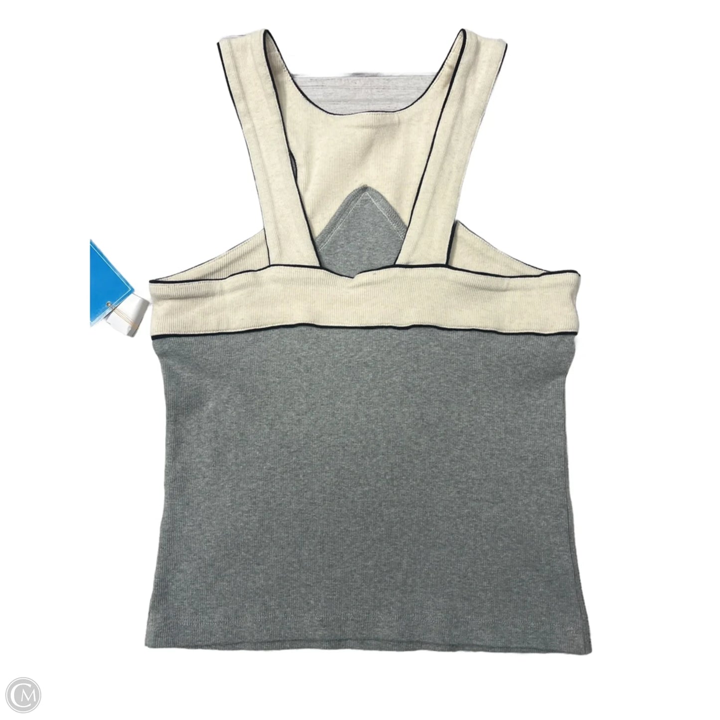 Top Sleeveless By Maeve In Cream & Grey, Size: S