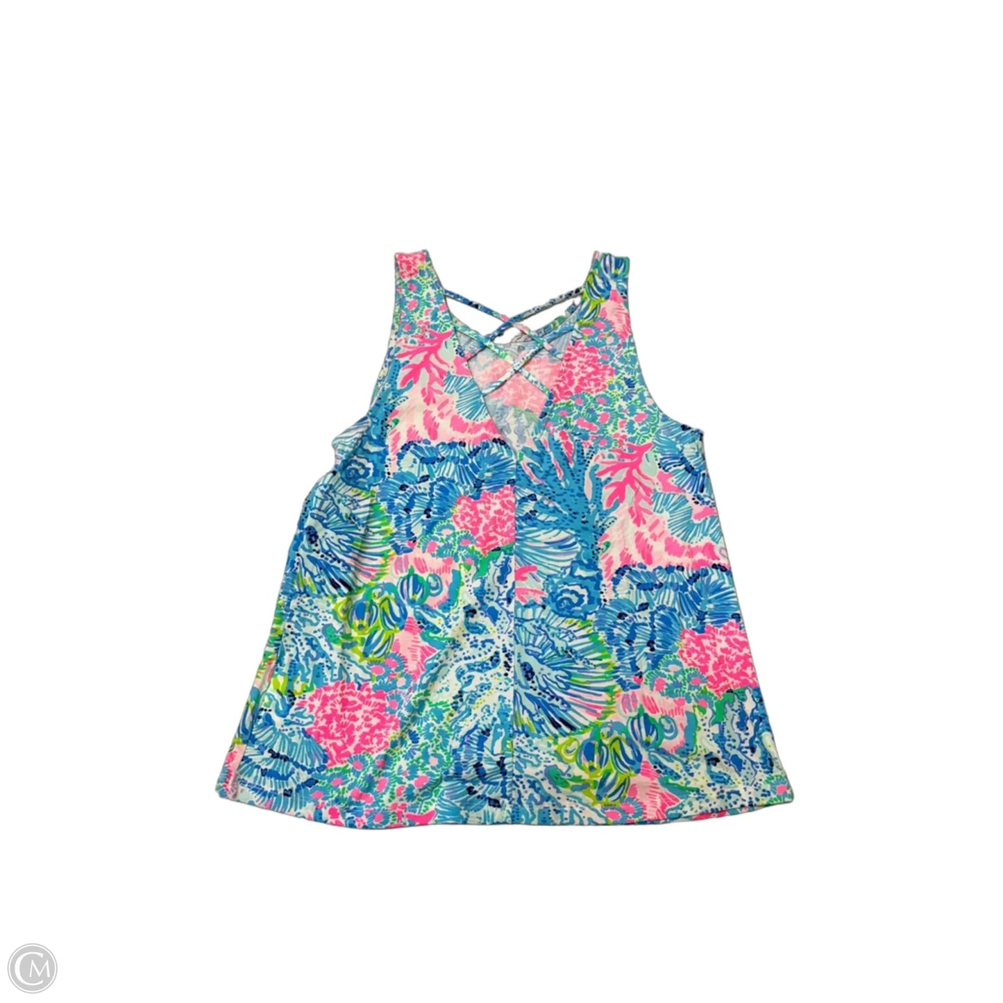 Top Sleeveless Designer By Lilly Pulitzer In Blue & Pink, Size: S