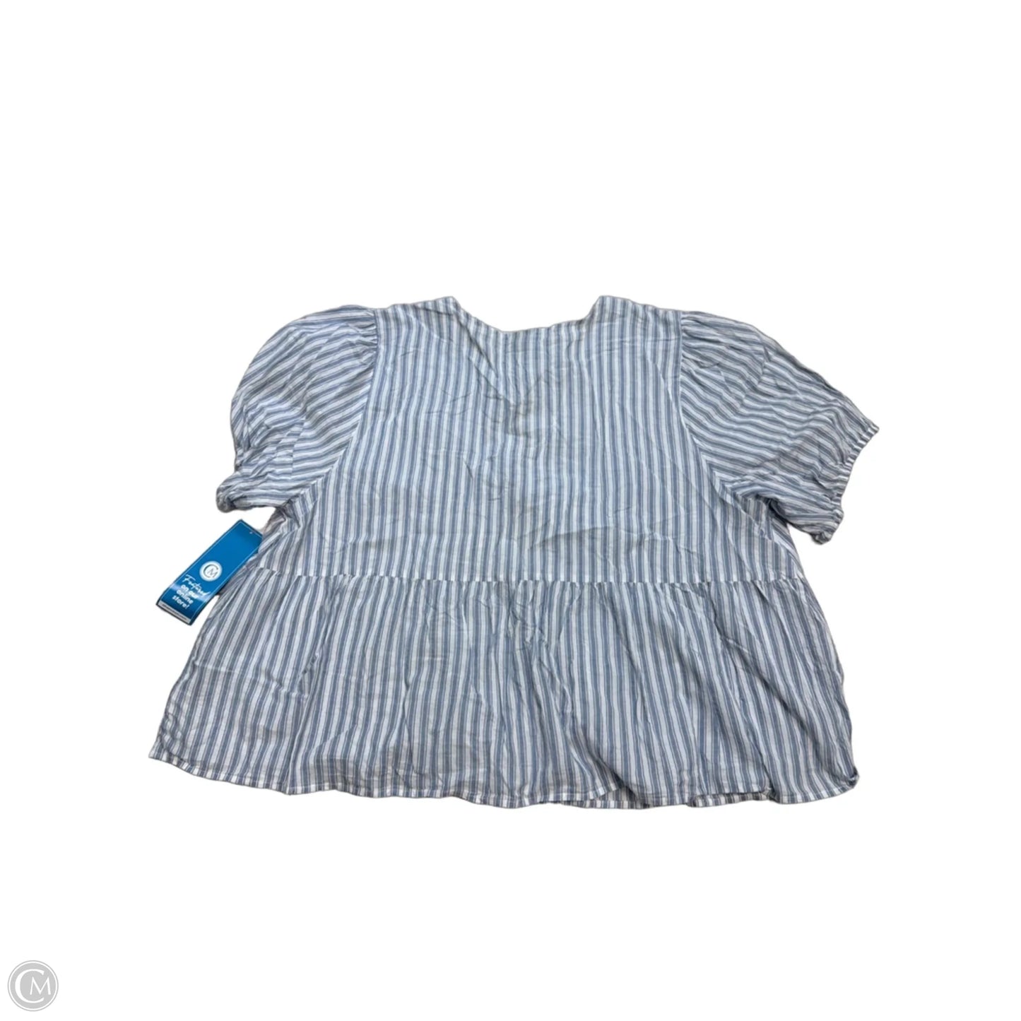Top Short Sleeve By Torrid In Blue & White, Size: 3x