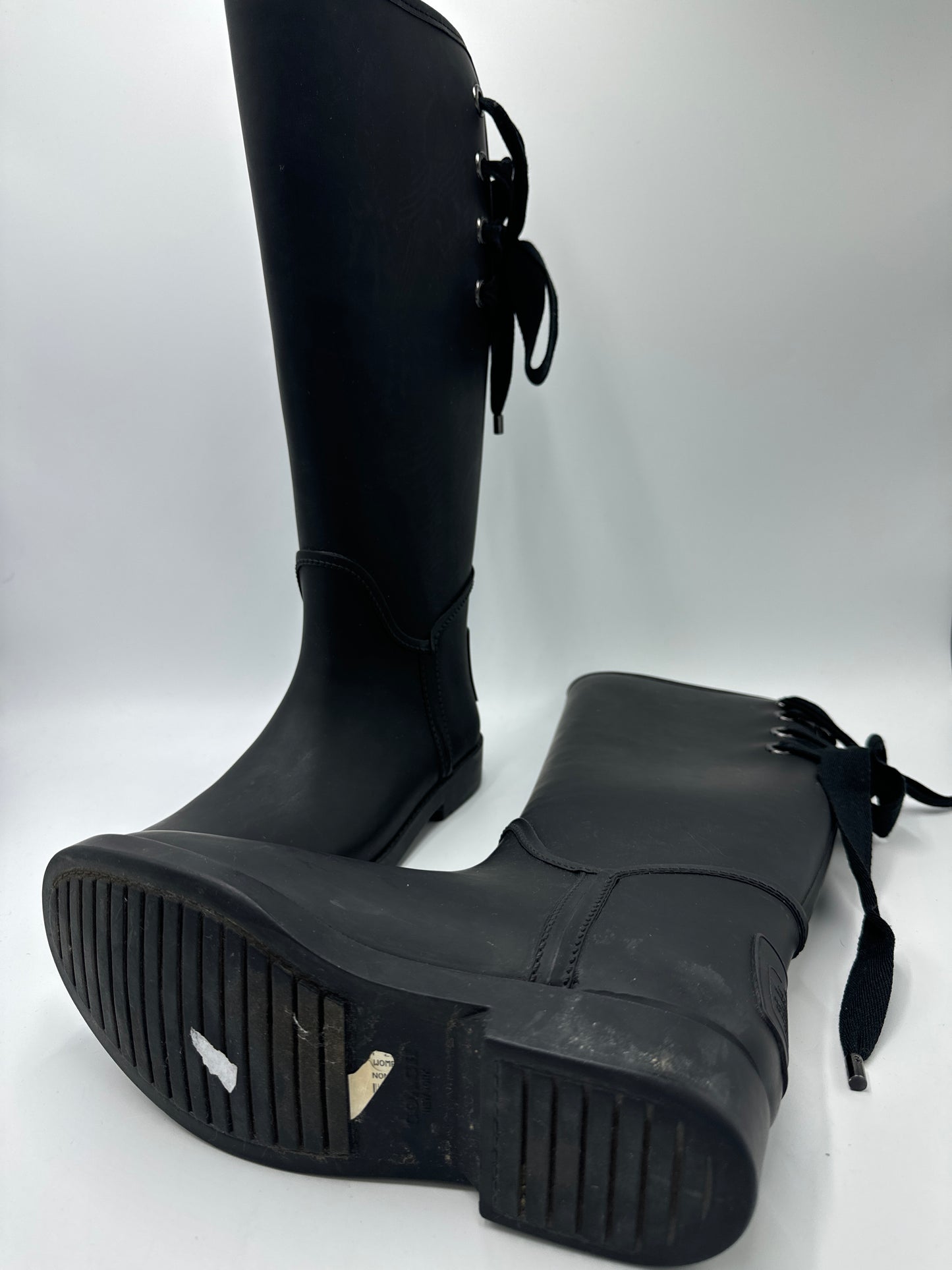 Boots Designer By Coach In Black, Size: 7