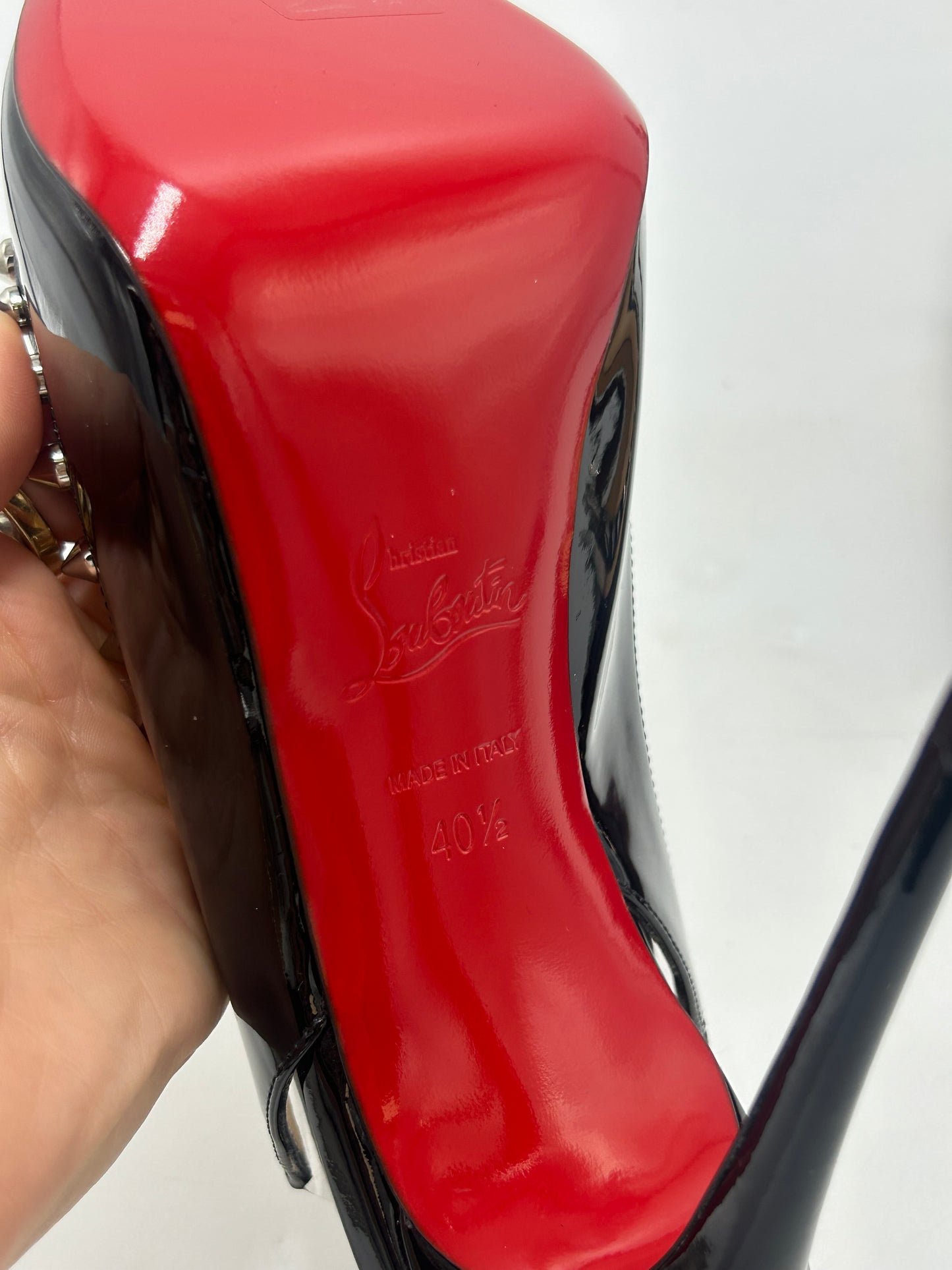 Christian Louboutin Brigadine Spike Luxury Slingback Designer Shoes, Size: 10.5 (40.5)