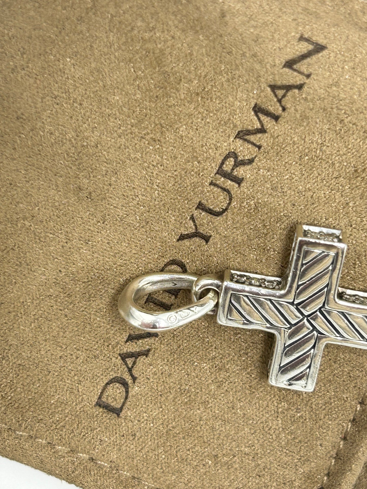 David Yurman Pave Diamond Cross Luxury Designer Pendant