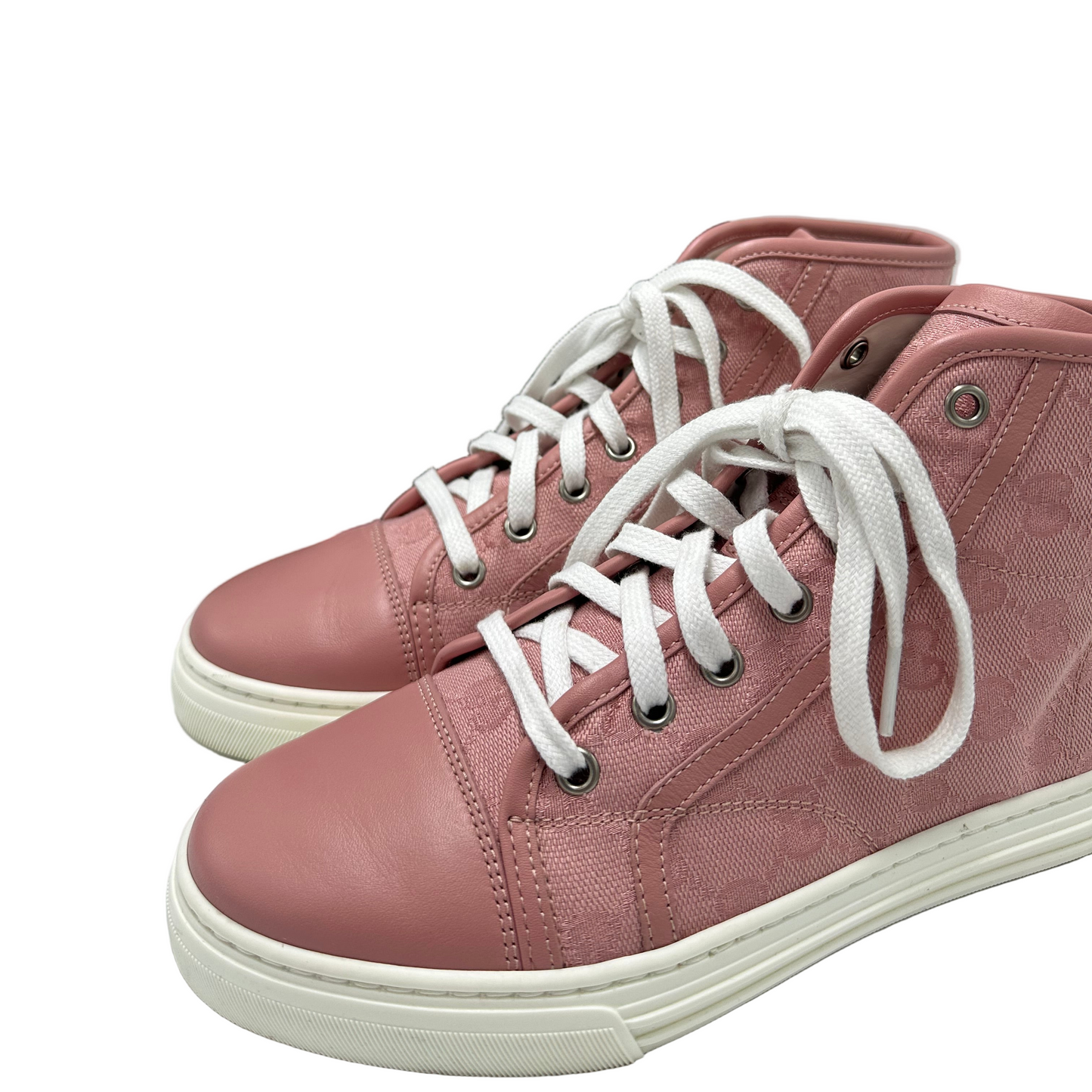 Gucci Miro Soft High Top Luxury Designer Sneaker In Pink, Size: 6