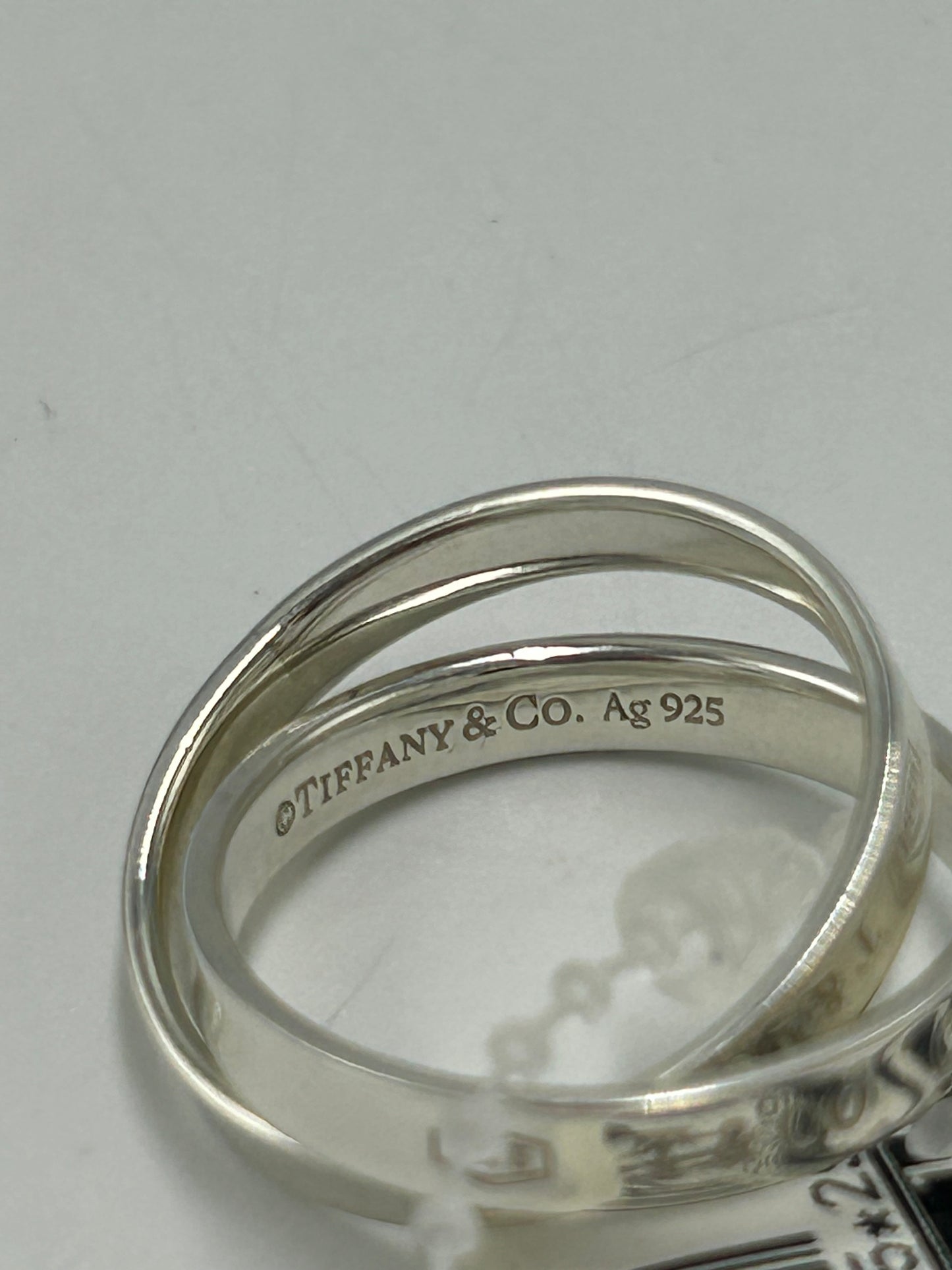 Tiffany & Company 925 Silver Interlocking Luxury Ring, Size 8