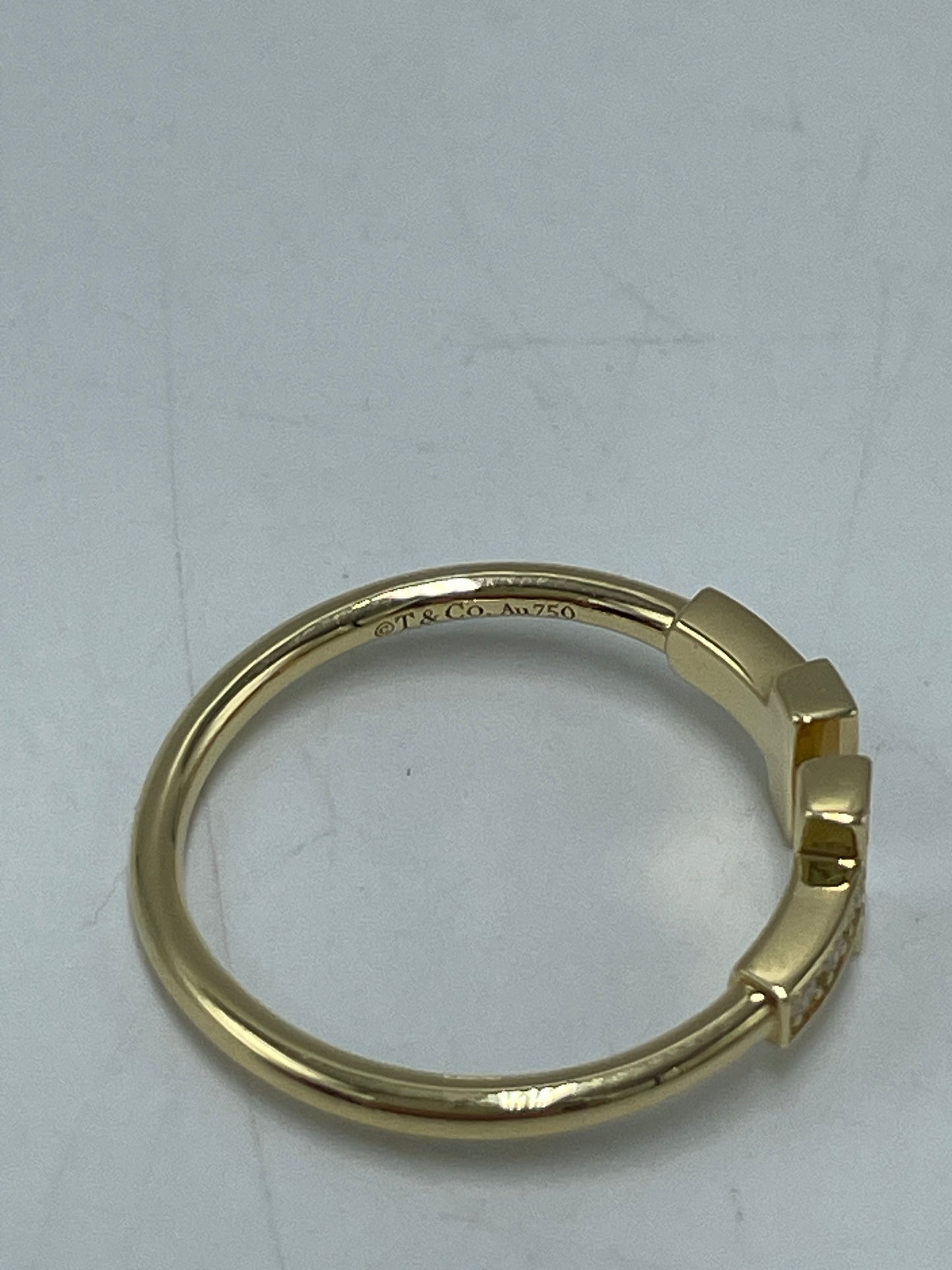 Tiffany & Company 18K Diamond T Luxury Ring, Size: 7