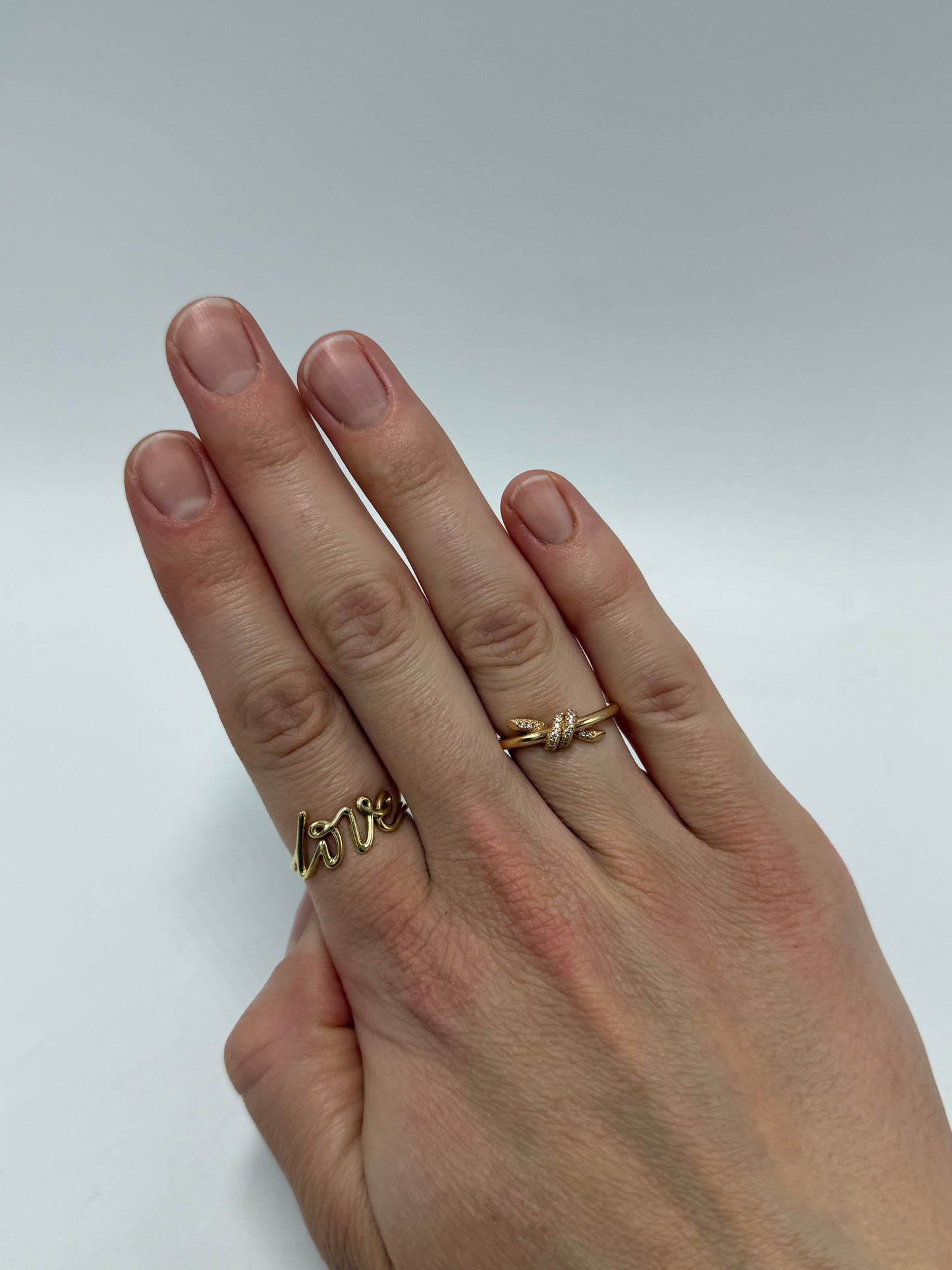 Tiffany & Company Knot 18K Diamond Luxury Ring, Size 6