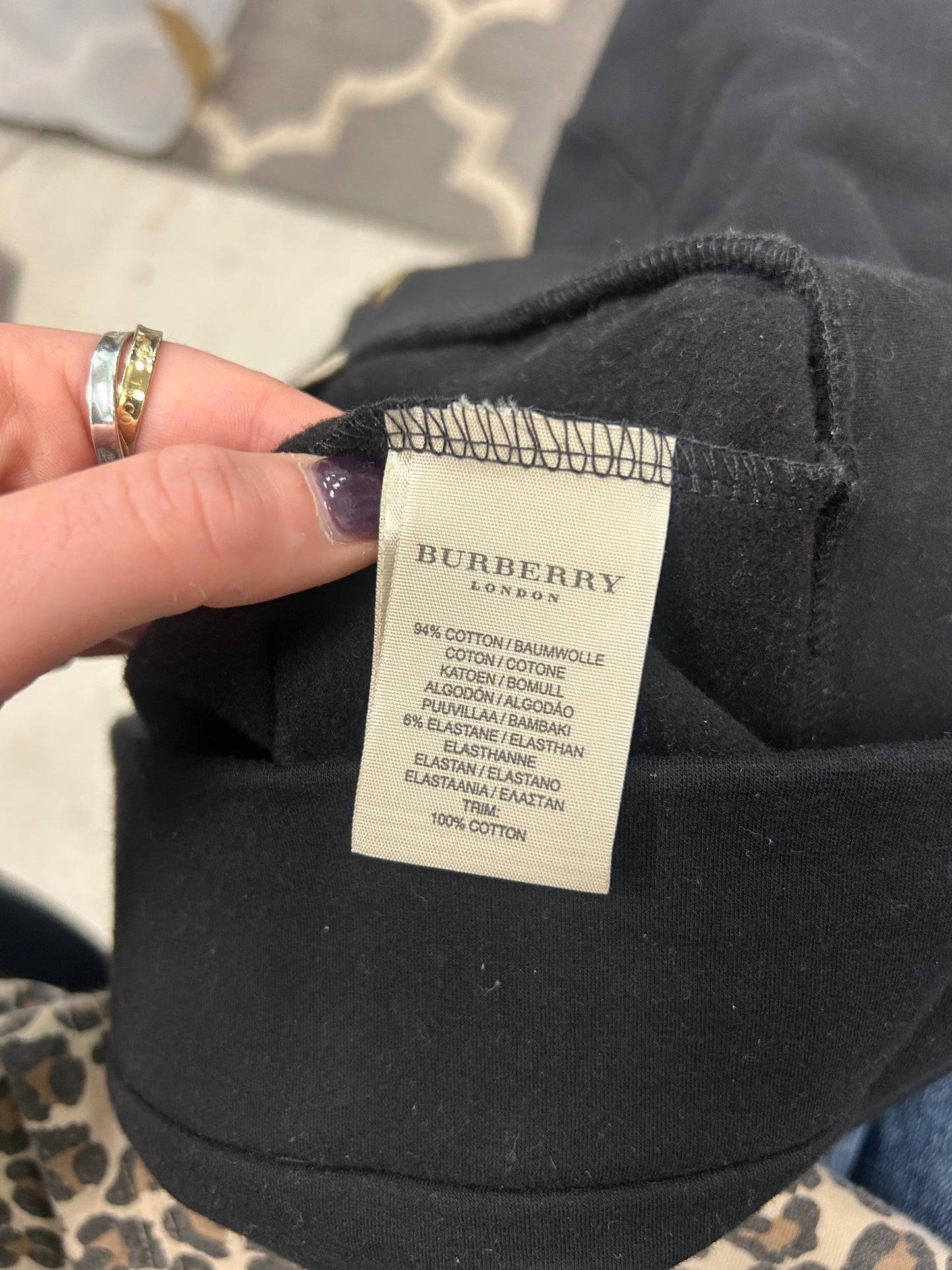 Burberry Jacket / Sweatshirt Luxury Designer In Black, Size: M