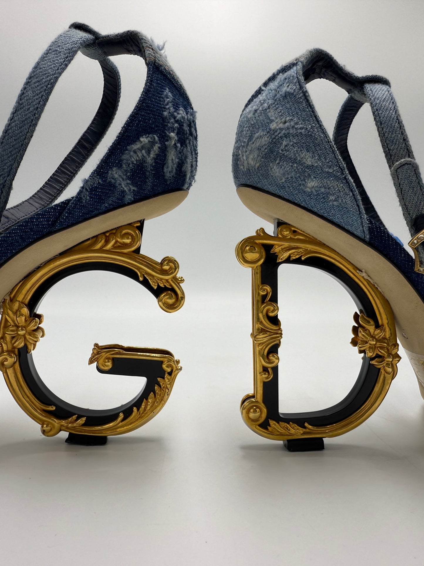 Dolce & Gabbana Barocco DG Luxury Designer Heels, Size: 10