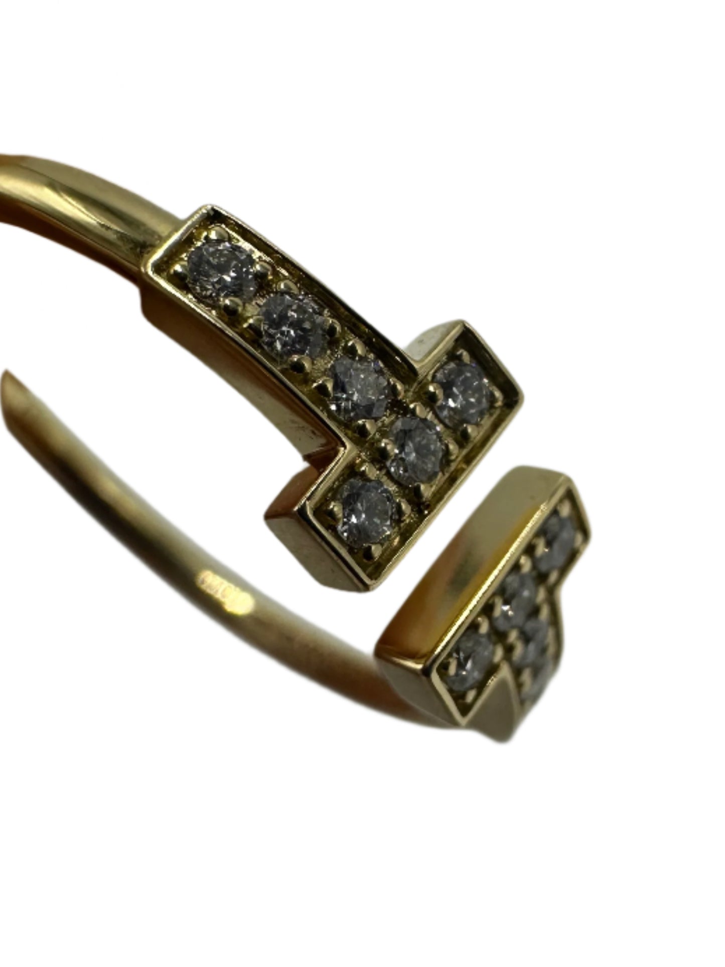 Tiffany & Company 18K T Wire Diamond Luxury Designer Ring, Size: 6.5