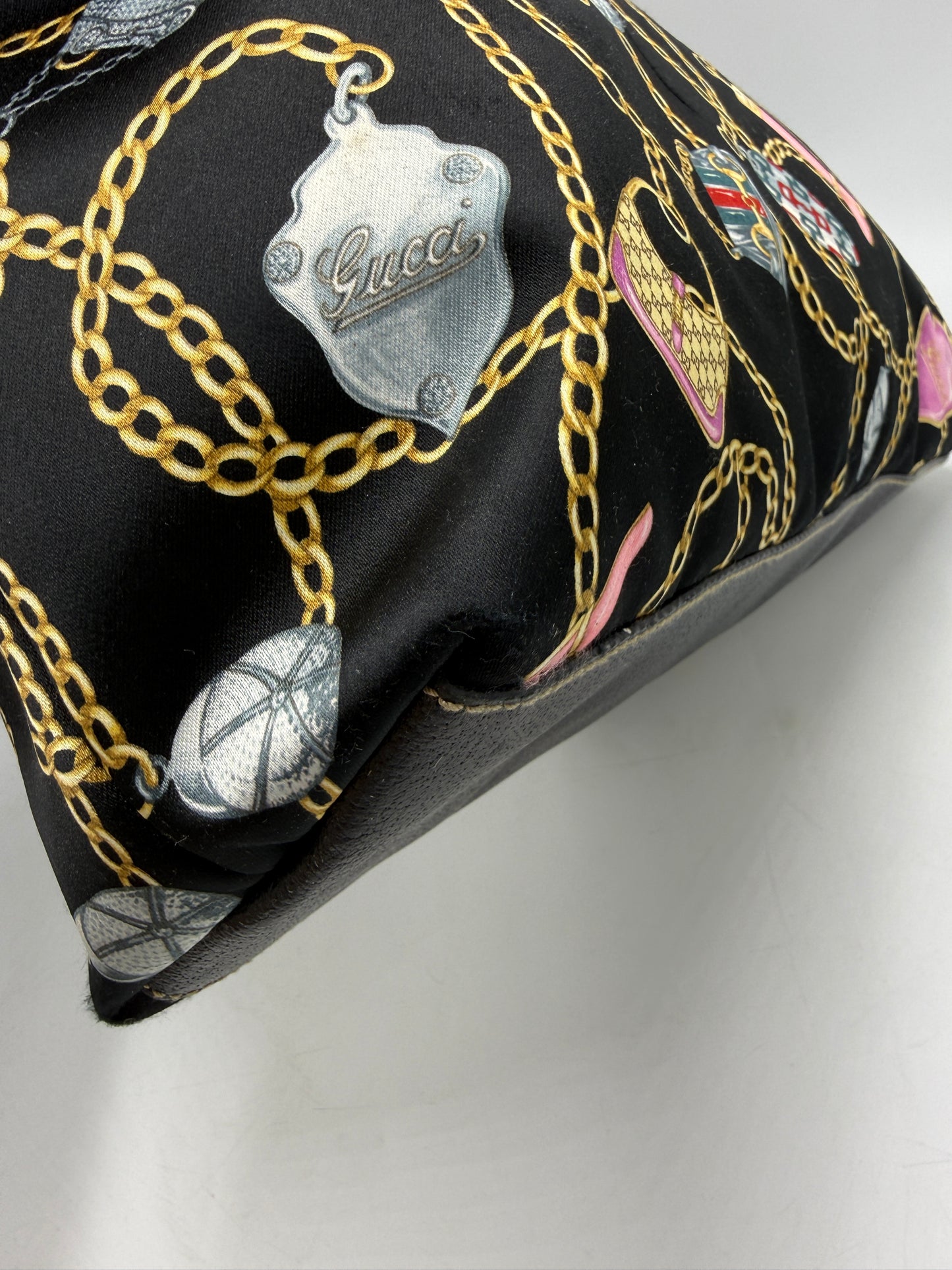 Gucci Satin Charmy Luxury Designer Tote / Handbag