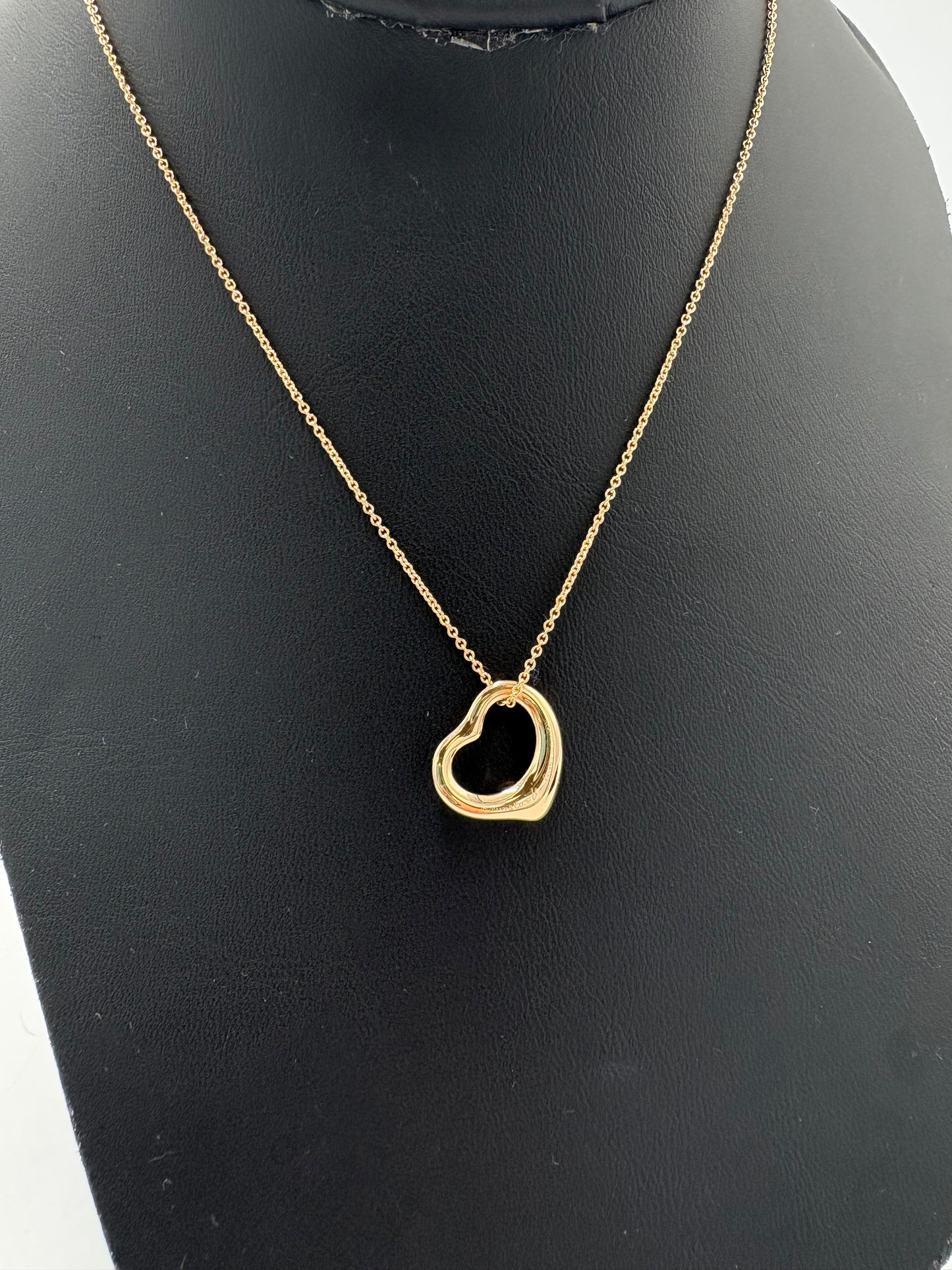 Tiffany & Company Open Heart 18k Rose Gold 16mm Luxury Necklace