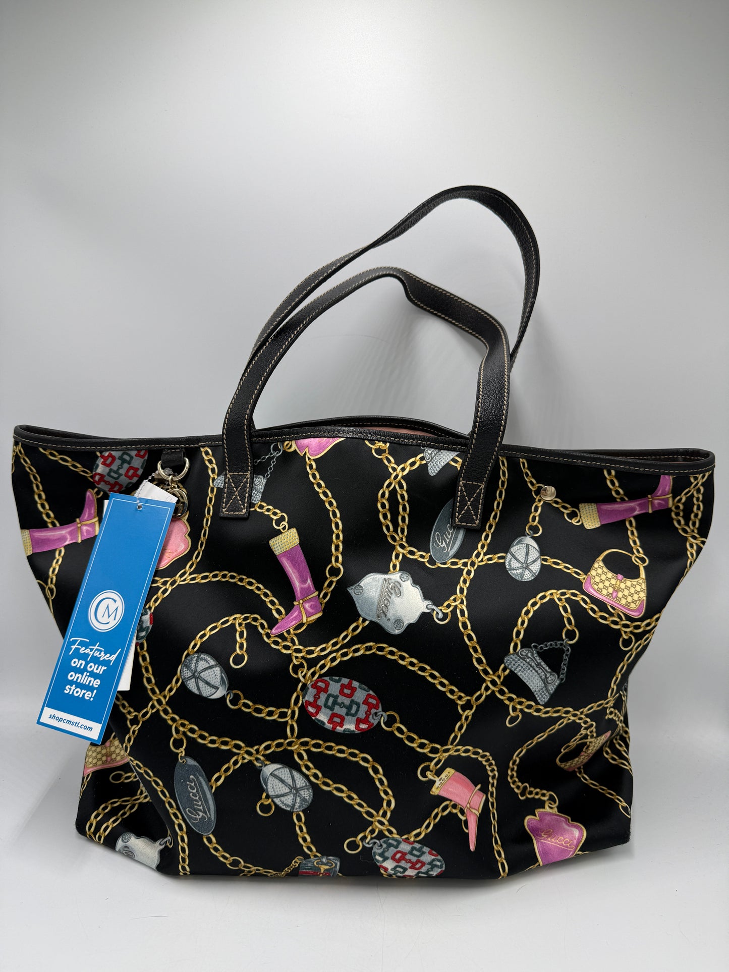 Gucci Satin Charmy Luxury Designer Tote / Handbag