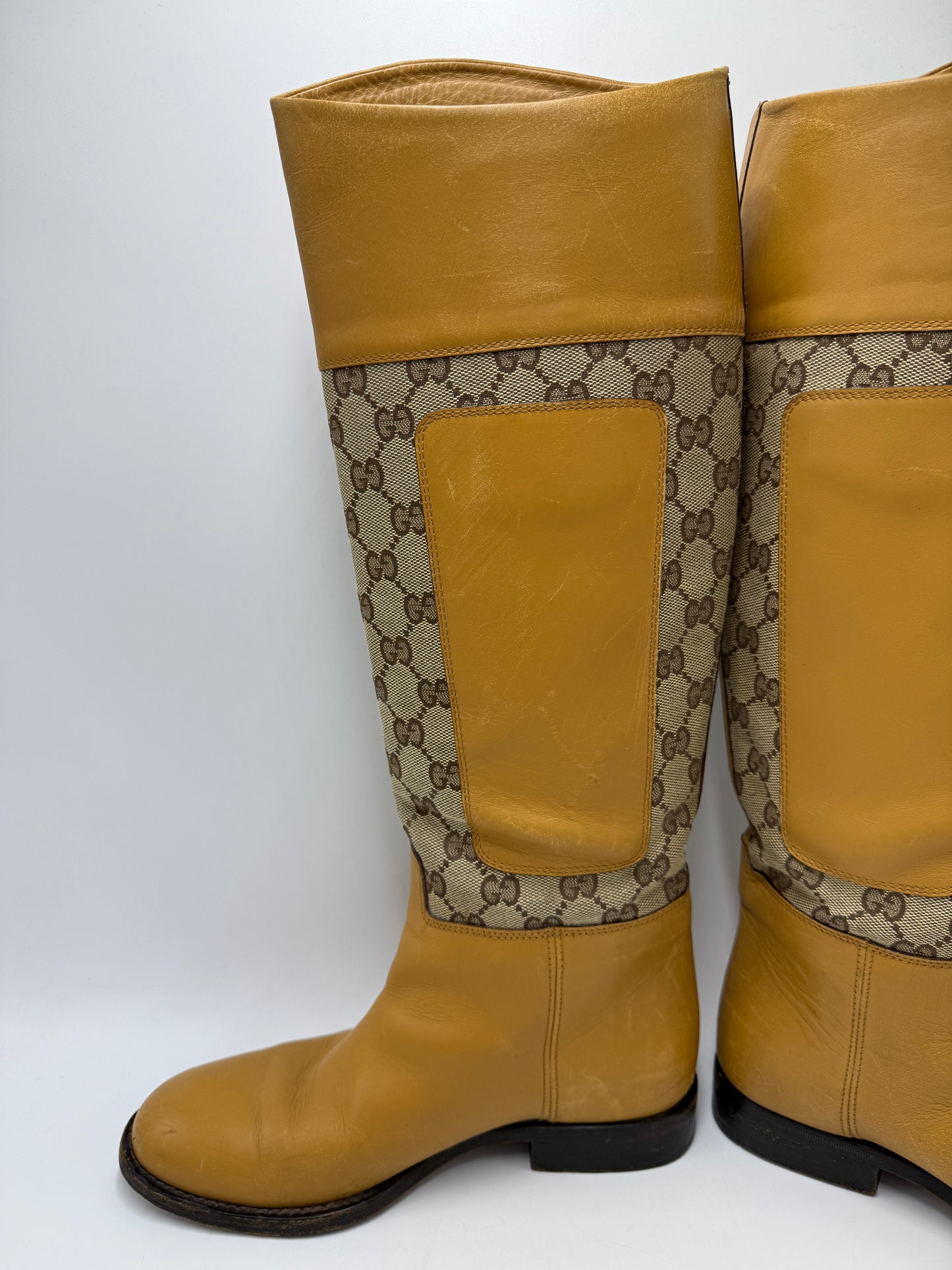 Gucci Luxury Designer Boots By In Yellow, Size: 7.5 (37.5)