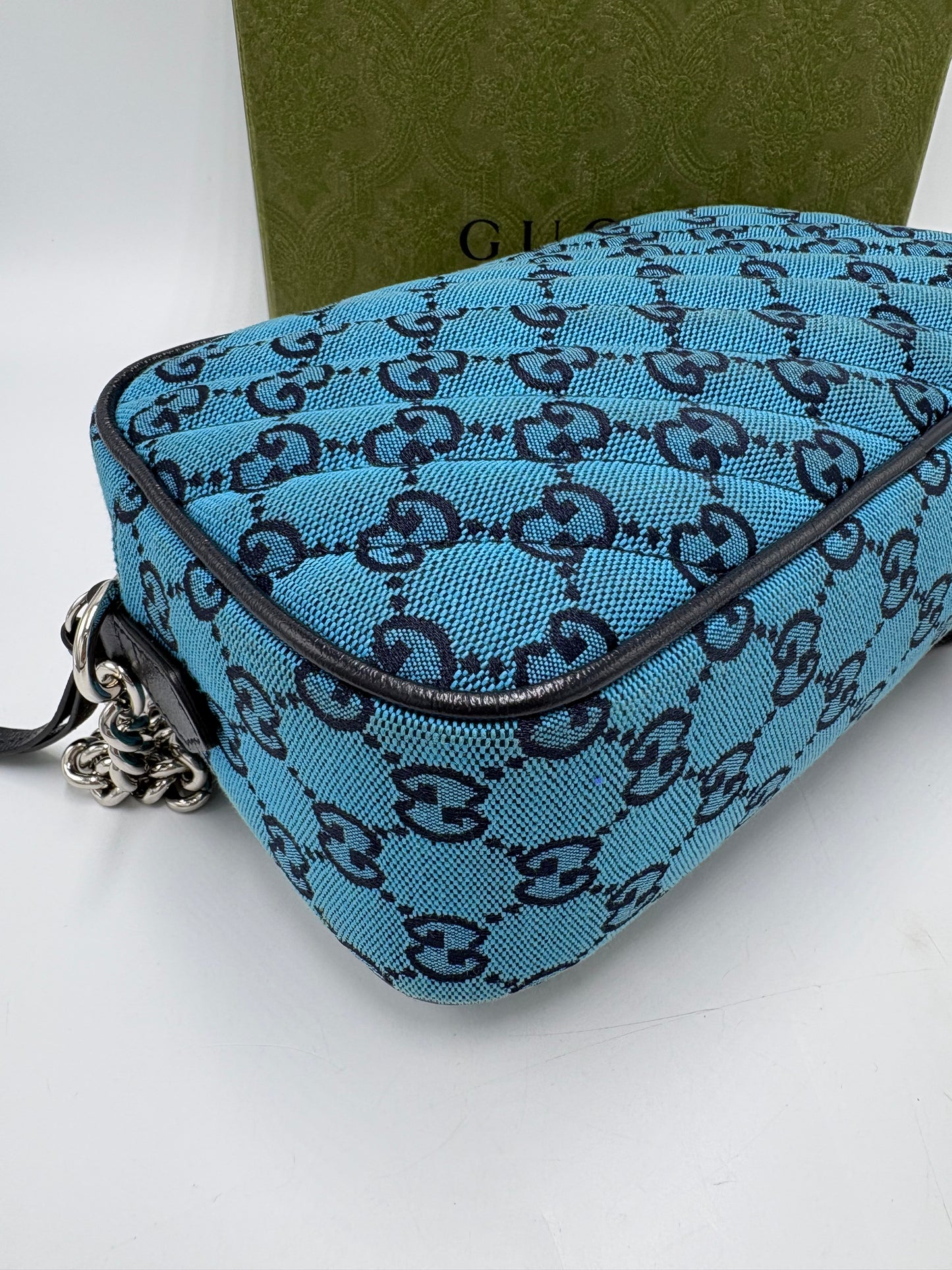 Gucci Monogram Marmont Luxury Handbag in Limited Edition Blue