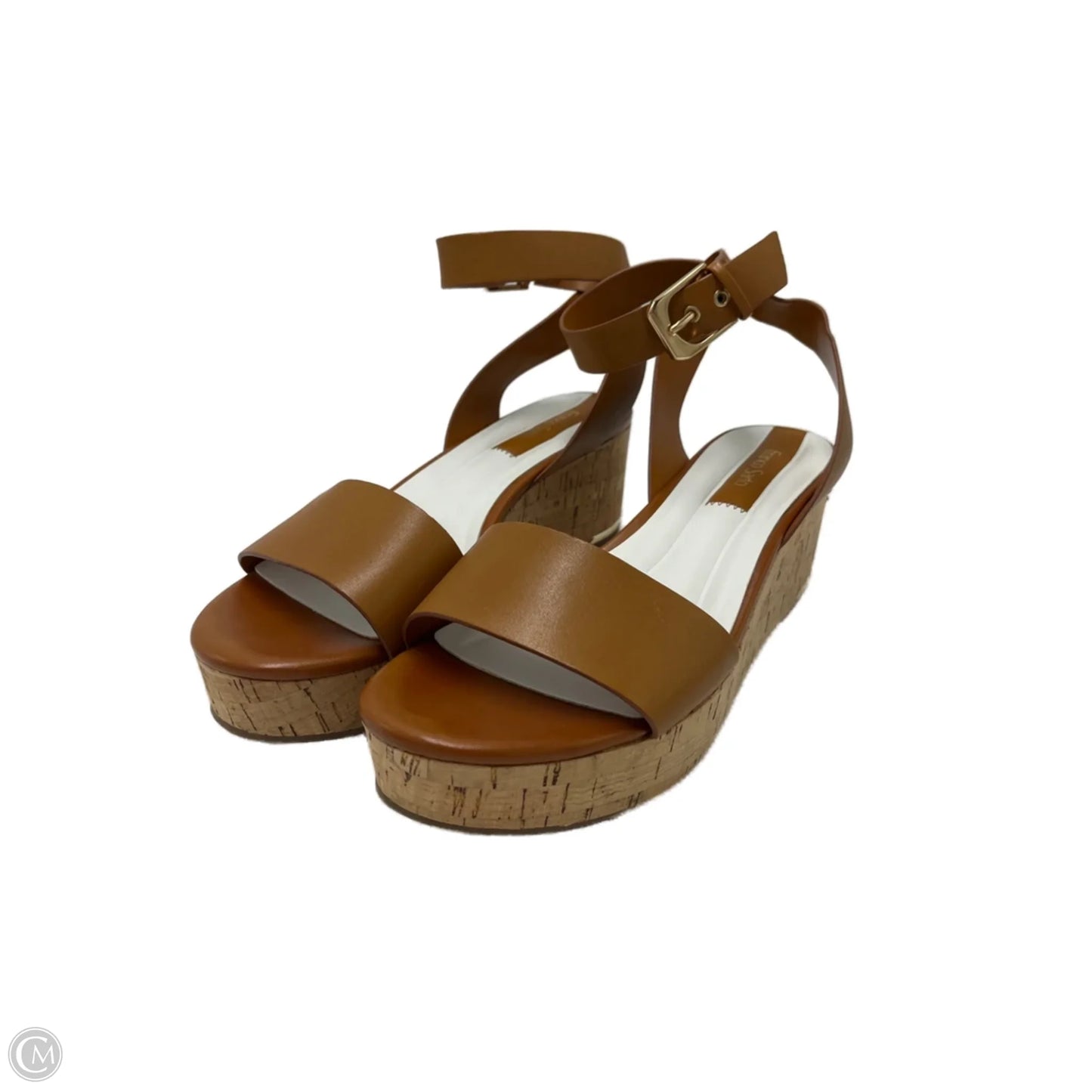 Sandals Heels Platform By Franco Sarto In Brown, Size: 9