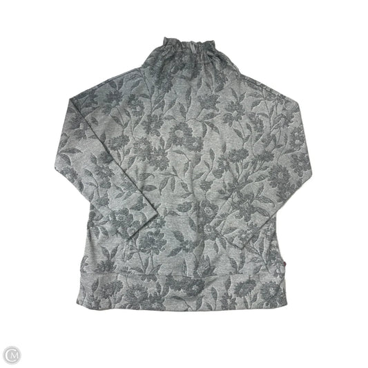 Athletic Top Long Sleeve Collar By Talbots In Grey, Size: L