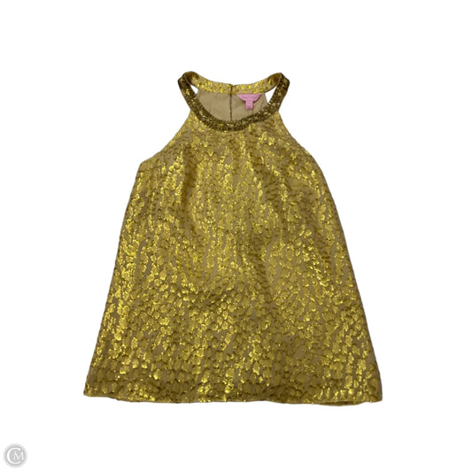 New! Top Sleeveless Designer By Lilly Pulitzer In Gold, Size: S