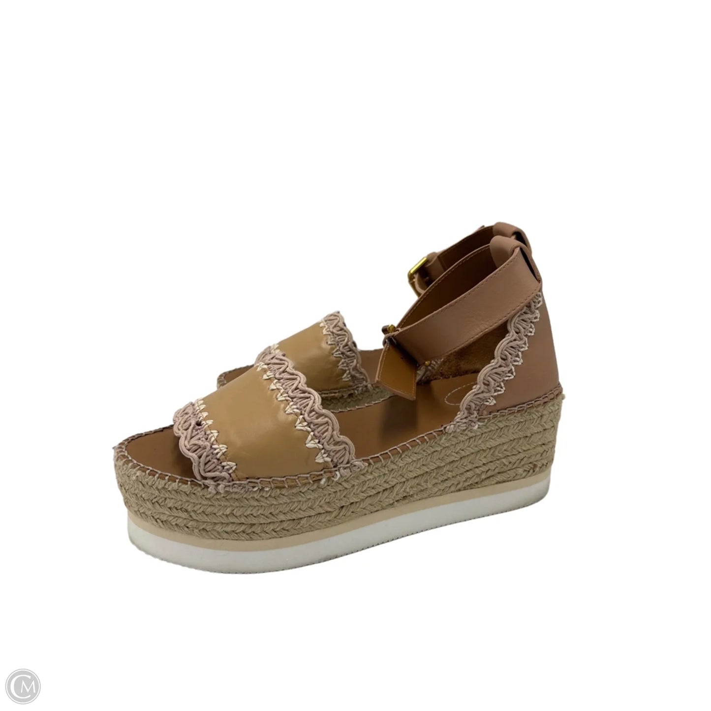 See By Chloe Glyn Espadrille Designer Sandals In Tan, Size: 8.5 (39)