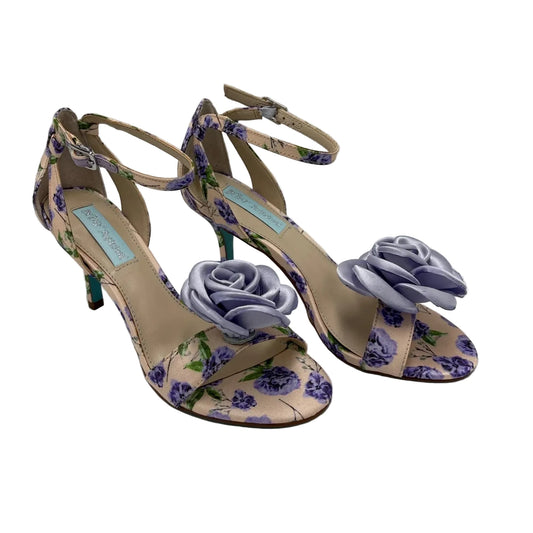 Shoes Heels Kitten By Betsey Johnson In Purple, Size: 6.5