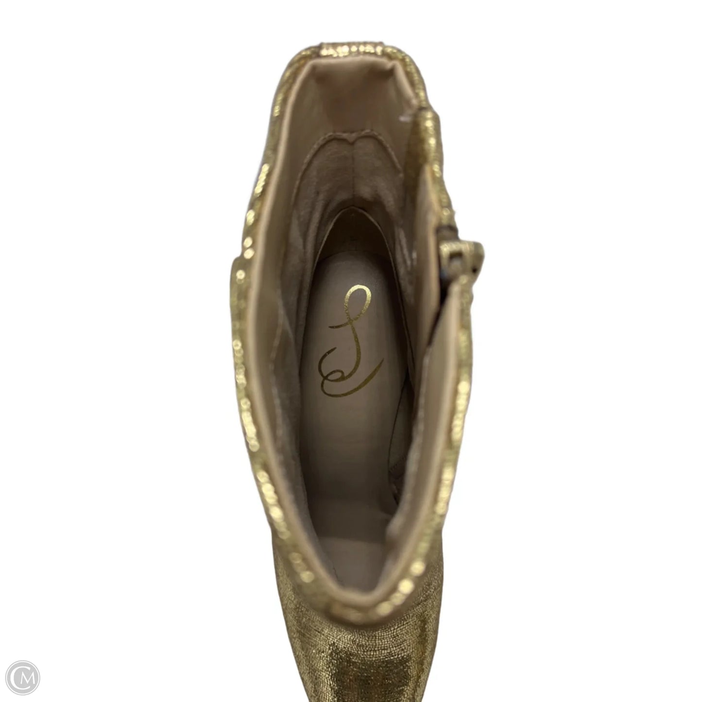 Like New! Boots Ankle Heels By Sam Edelman In Gold, Size: 9