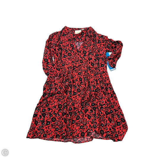 Dress Casual Short By Maeve In Black & Red, Size: S