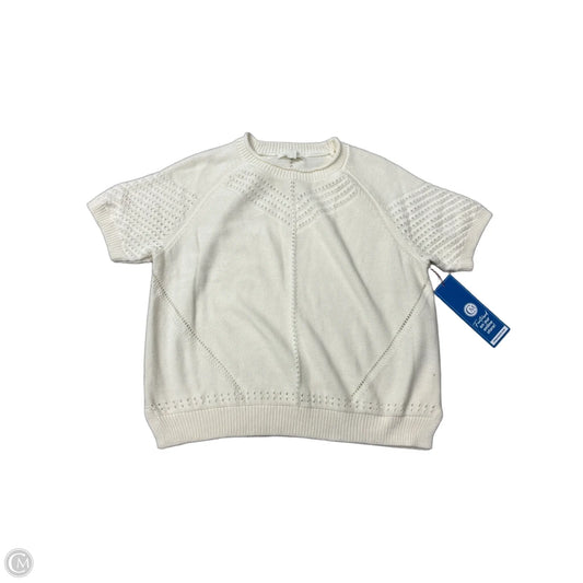 Sweater Short Sleeve By Treasure And Bond In Cream, Size: L