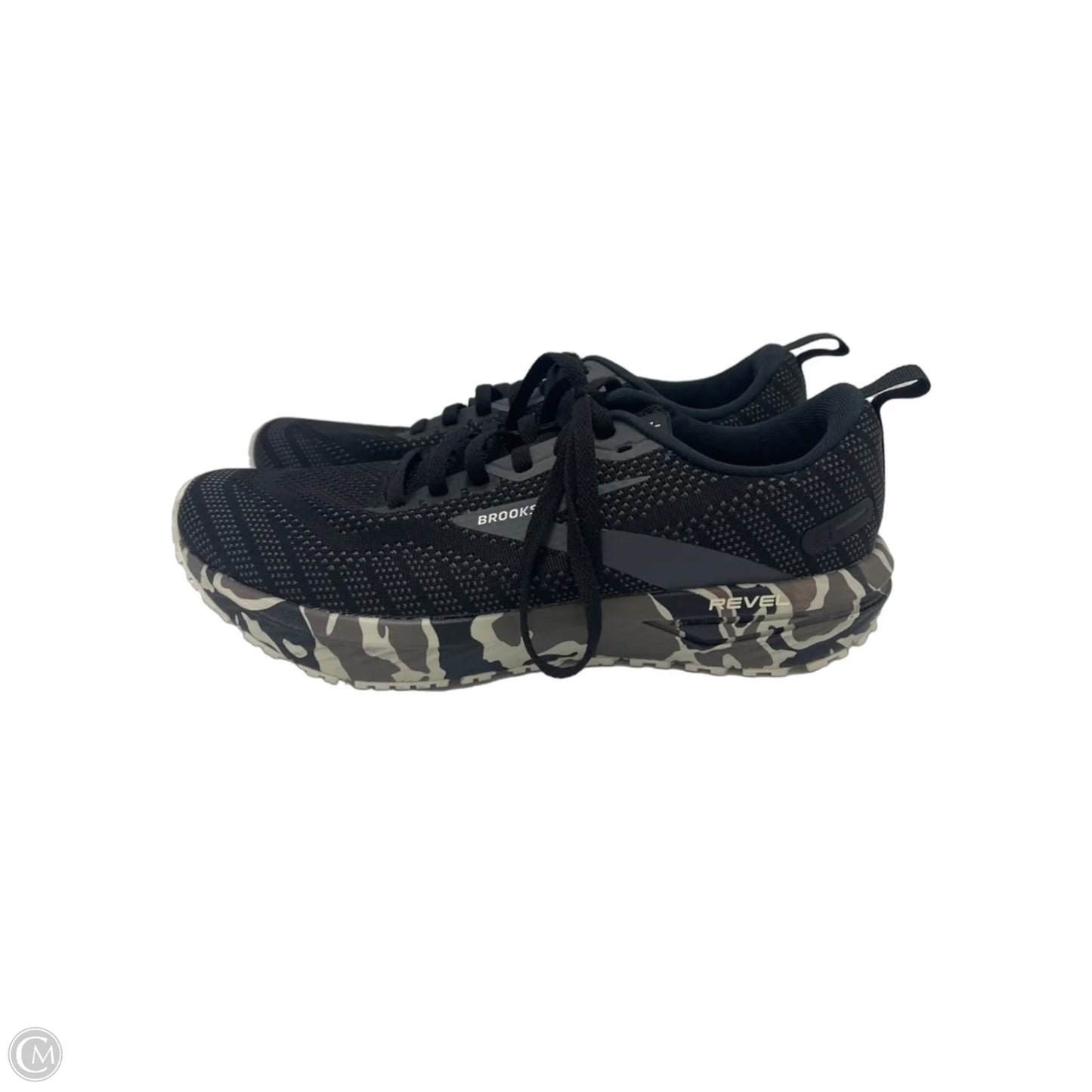 Shoes Athletic By Brooks In Black & White, Size: 9.5