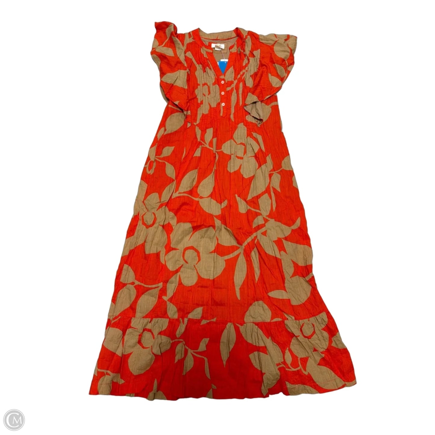 Dress Casual Maxi By Maeve In Orange & Tan, Size: Mp