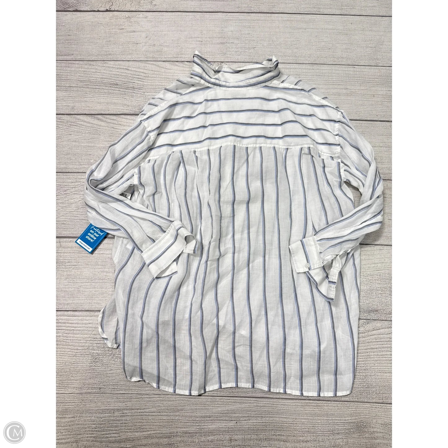 Top Long Sleeve By Madewell In Striped Pattern, Size: M