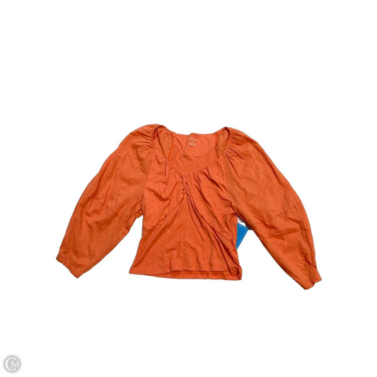 Top Long Sleeve By Anthropologie In Orange, Size: M