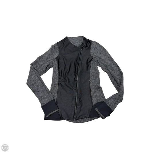 Athletic Jacket By Lululemon In Black & Grey, Size: S