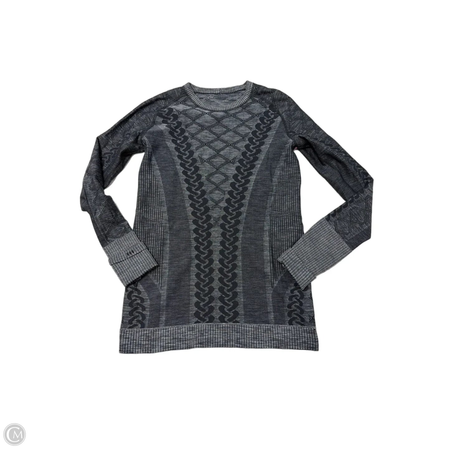 Athletic Top Long Sleeve Crewneck By Lululemon In Grey, Size: M